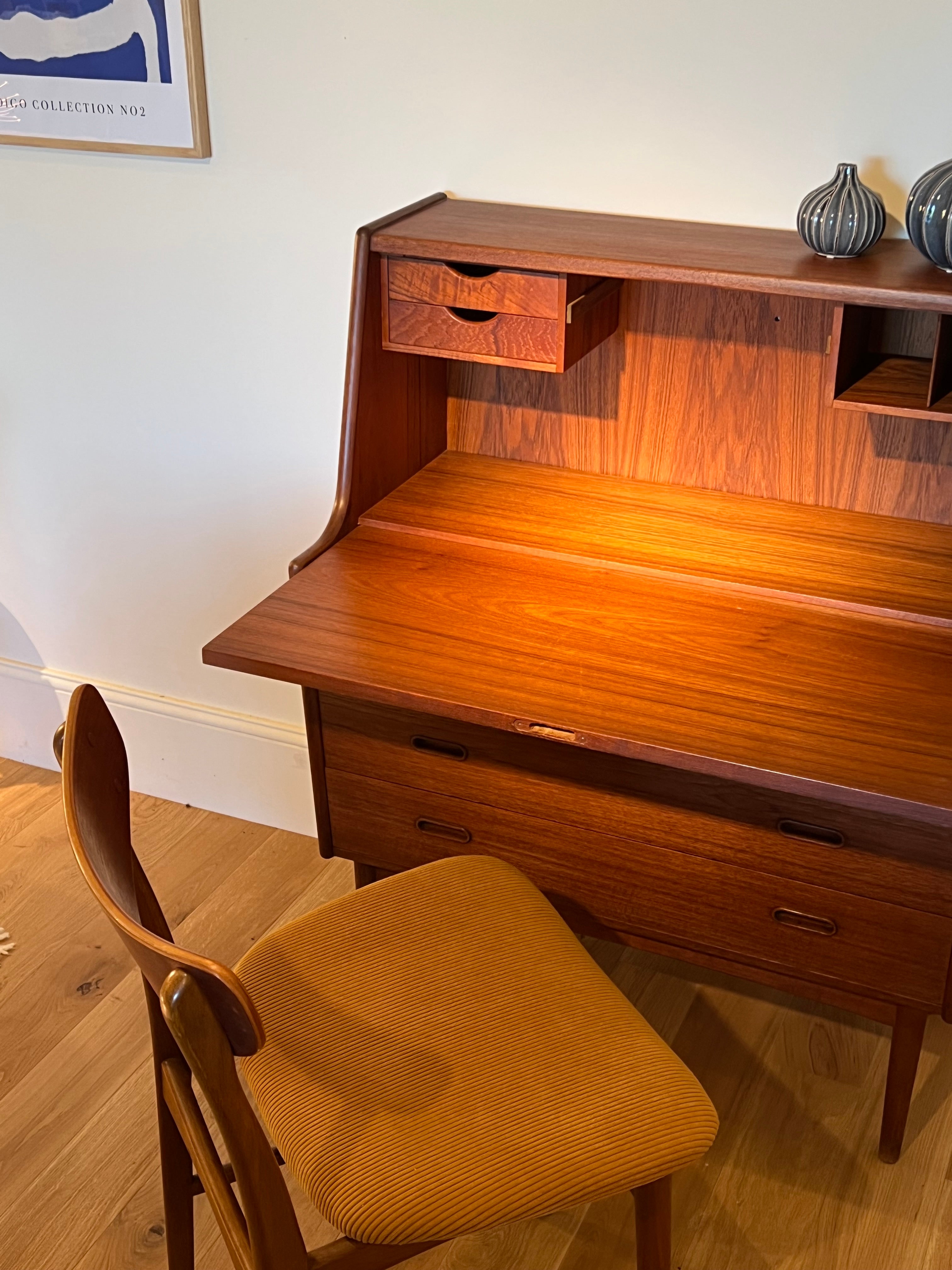 Secrétaire vintage scandinave « Alphonse » – Modèle 37 en teck par Arne Wahl Iversen pour Vinde Møbelfabrik