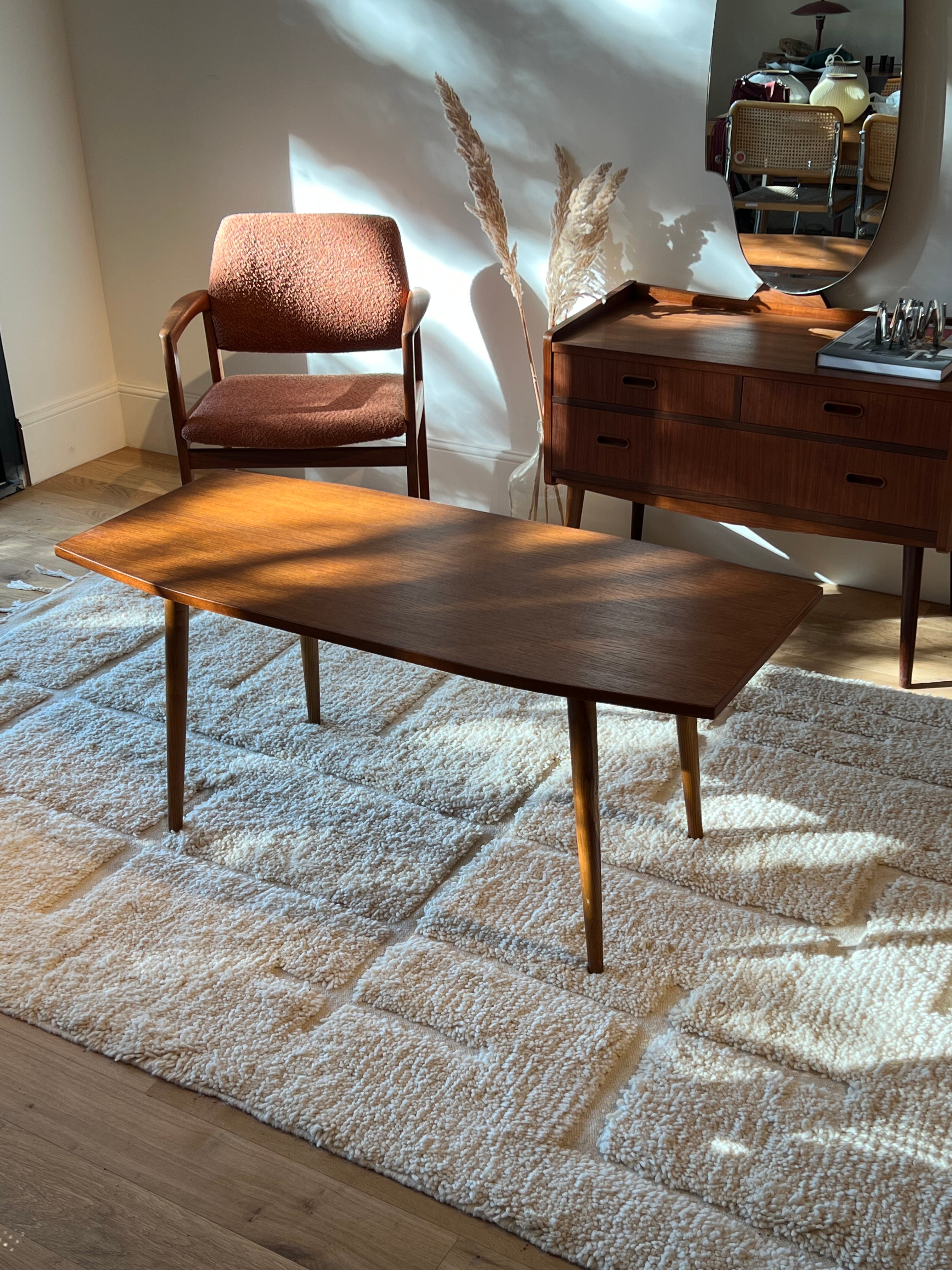 Table basse scandinave vintage en teck "Lucia"