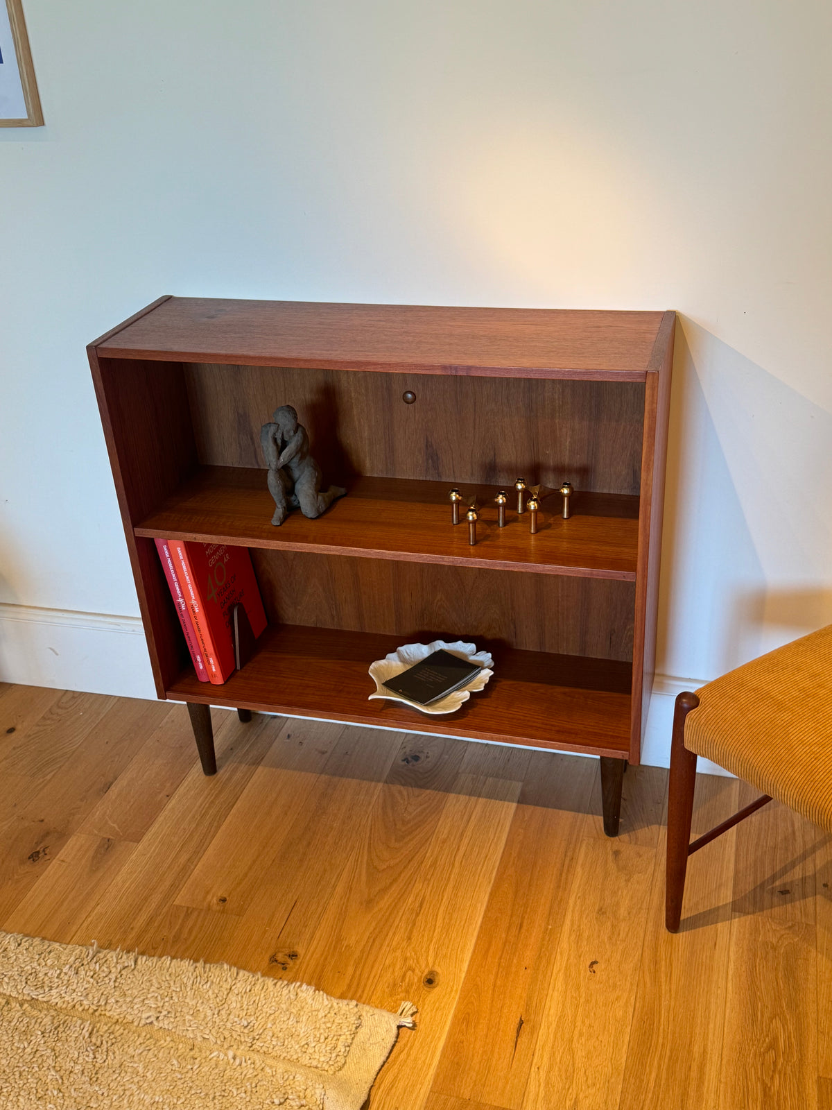Petite bibliothèque scandinave vintage en teck « Ellen »