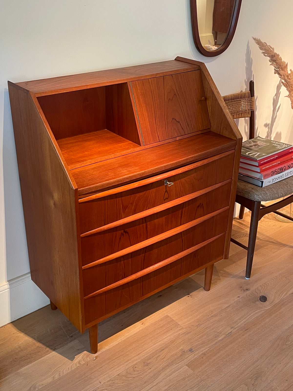Secrétaire scandinave vintage en teck "Holger"
