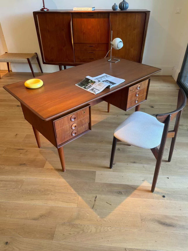 Bureau système biface scandinave vintage en teck "Søren"