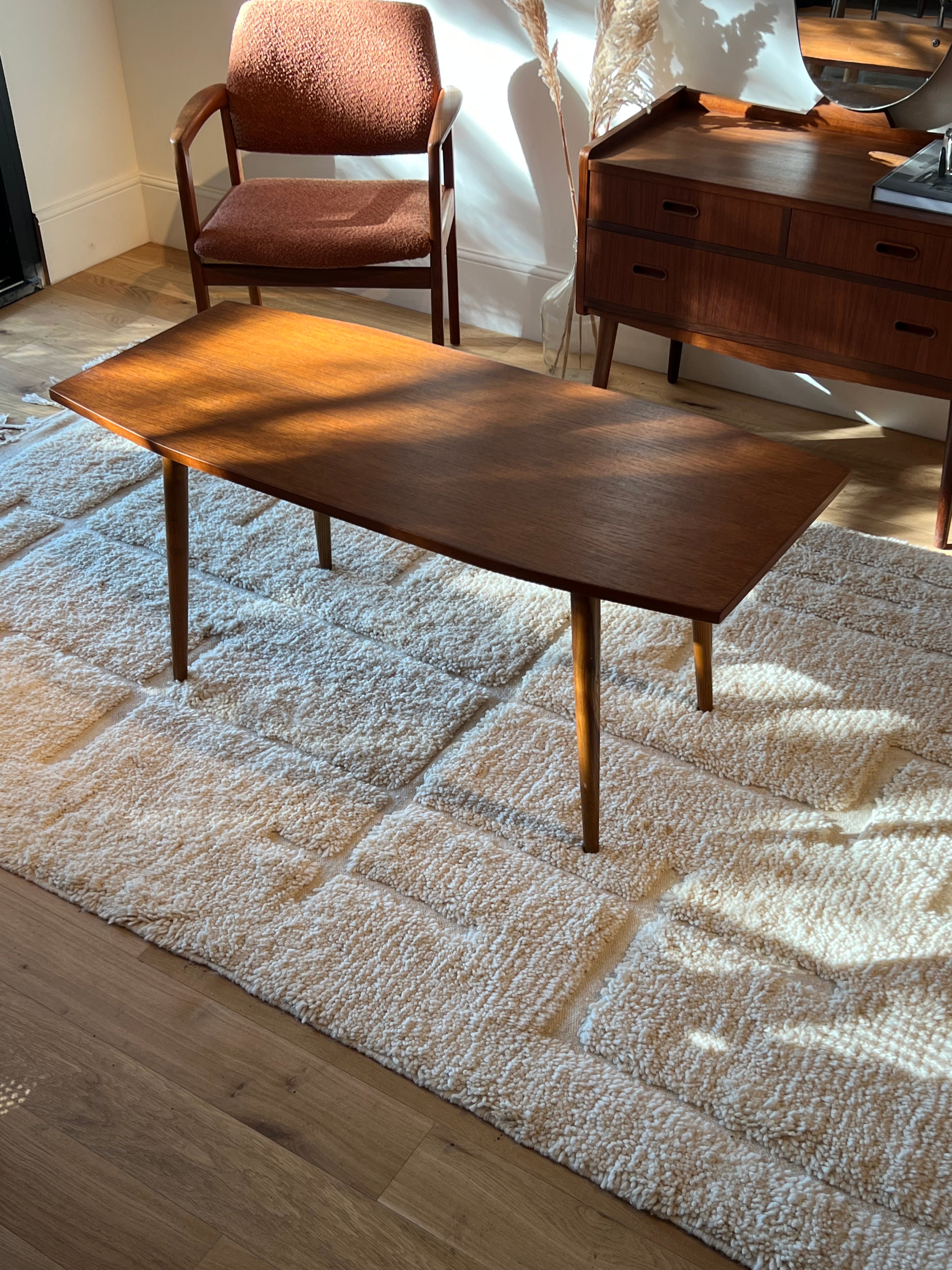 Table basse scandinave vintage en teck "Lucia"