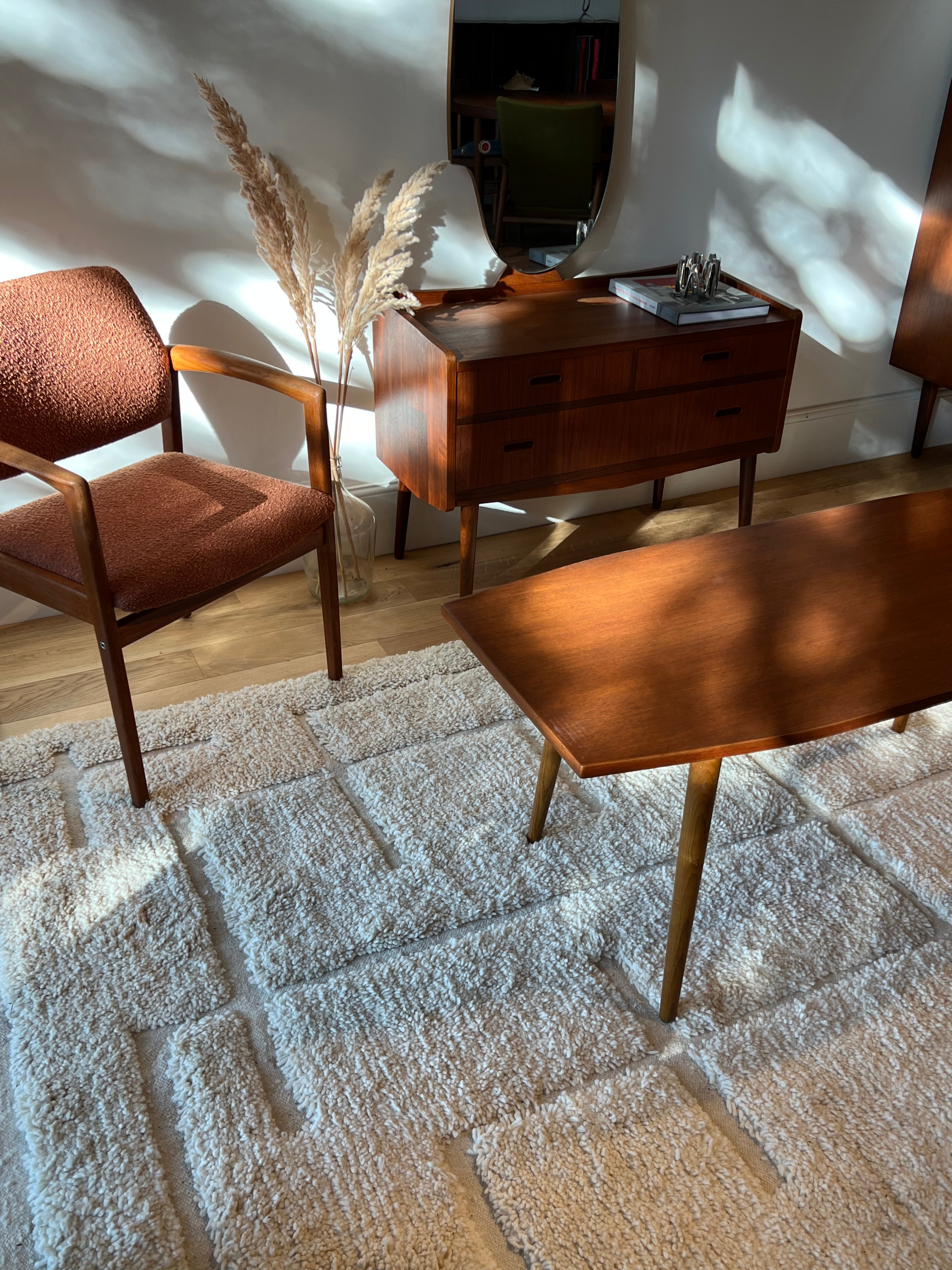 Table basse scandinave vintage en teck "Lucia"