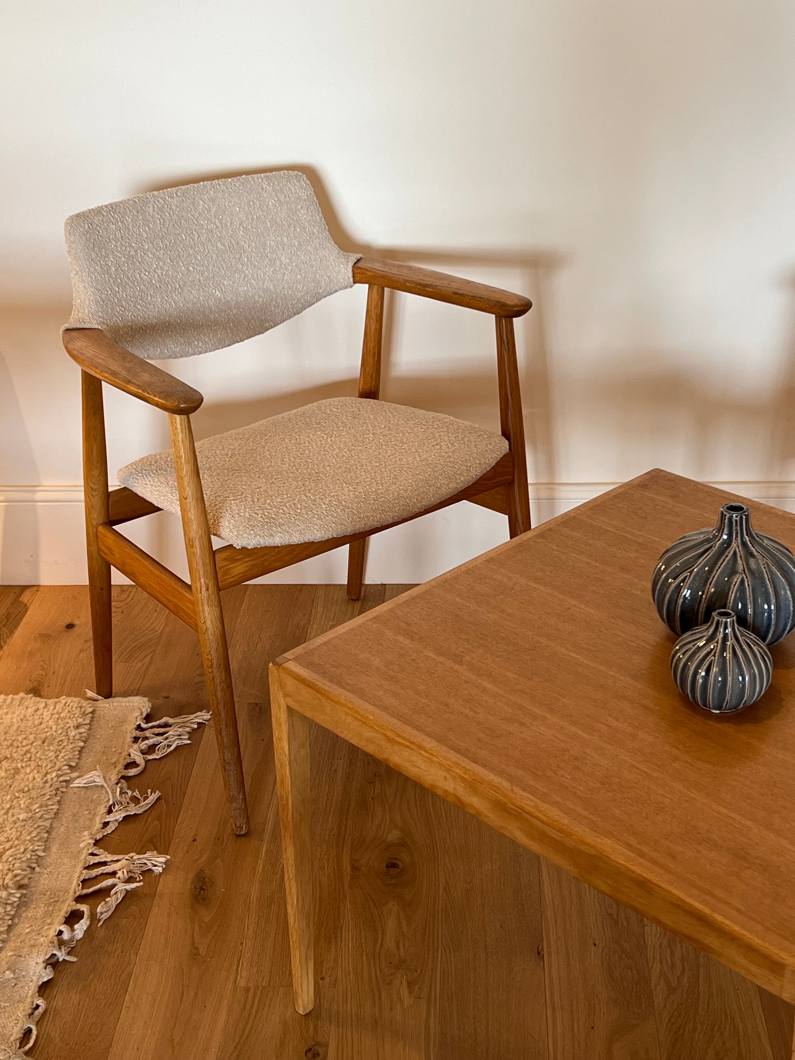 Fauteuil Scandinave Vintage en chêne "Holm" - Année 60