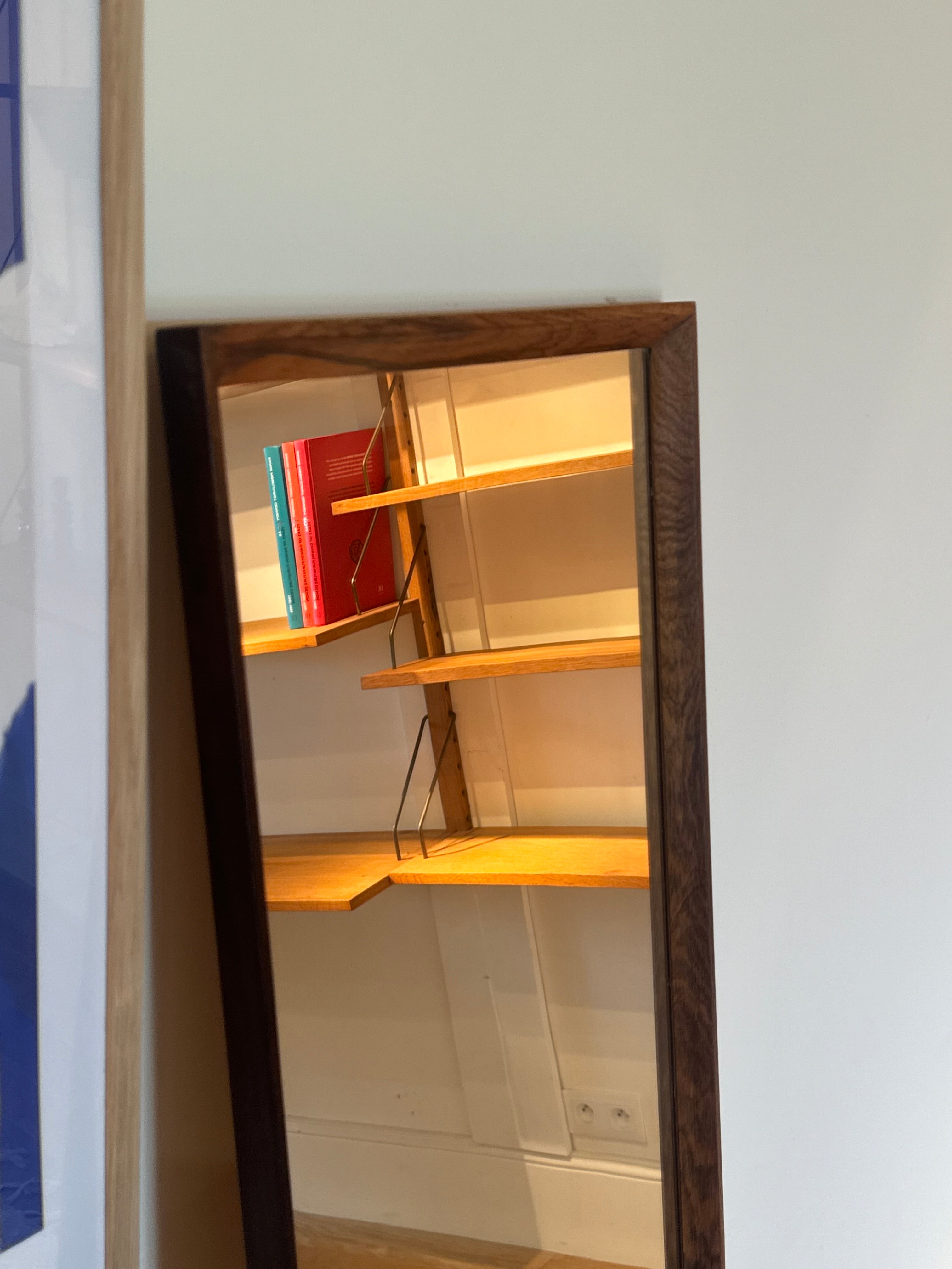 Miroir scandinave vintage en palissandre "Siv"