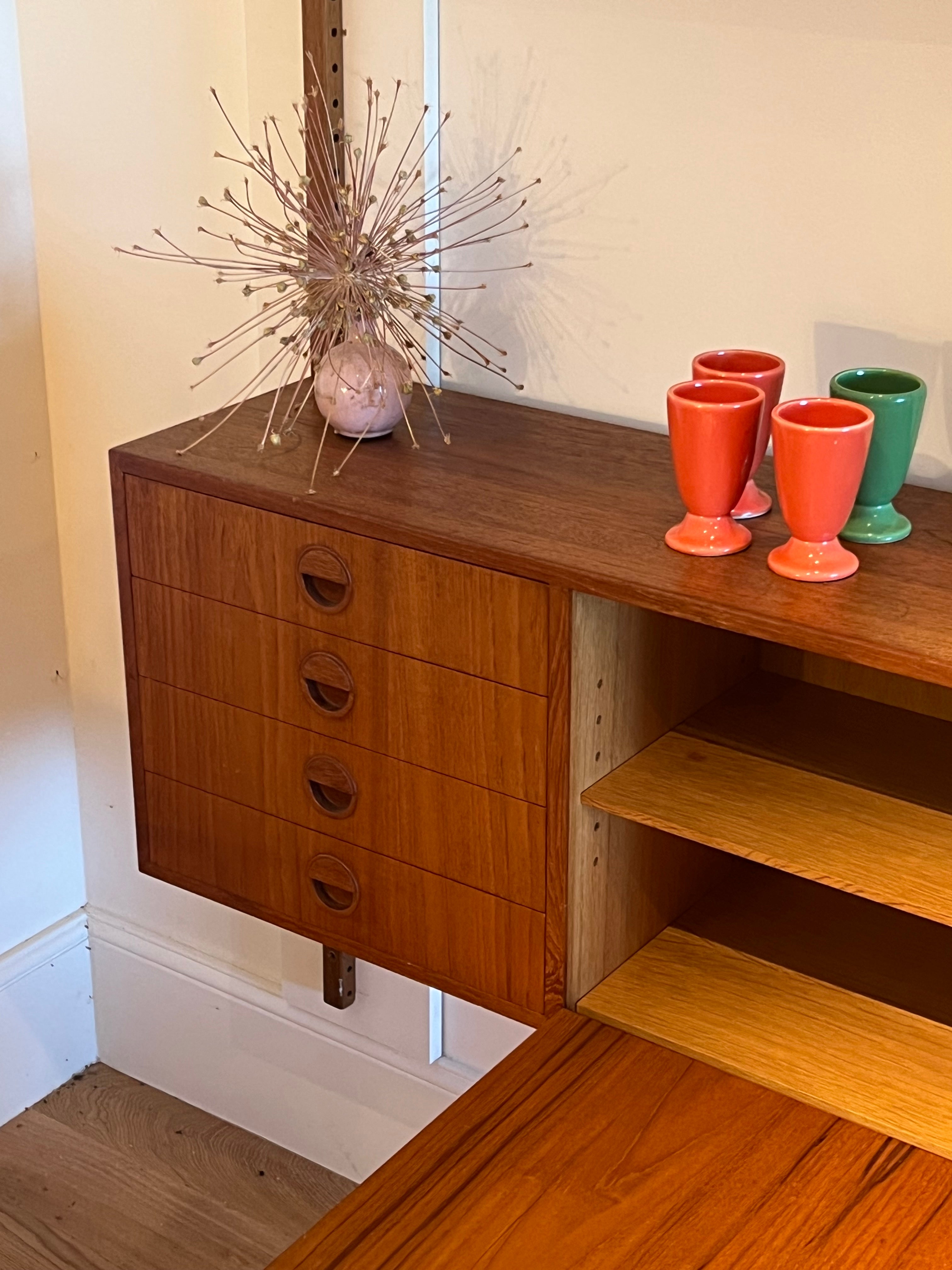 Bibliothèque système royal scandinave en teck Poul Cadovius (1 linéaire)