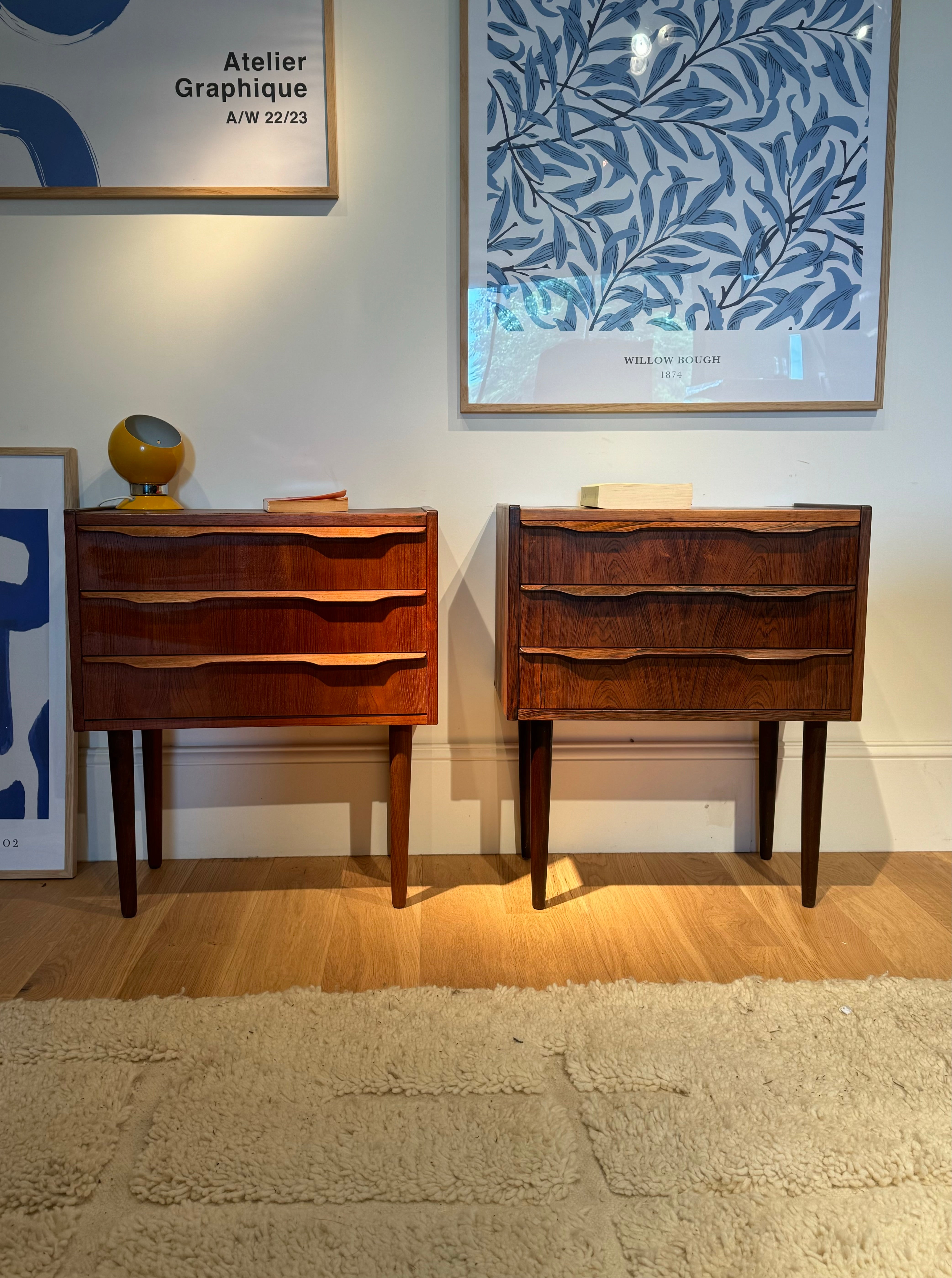 Paire de chevets scandinaves vintage