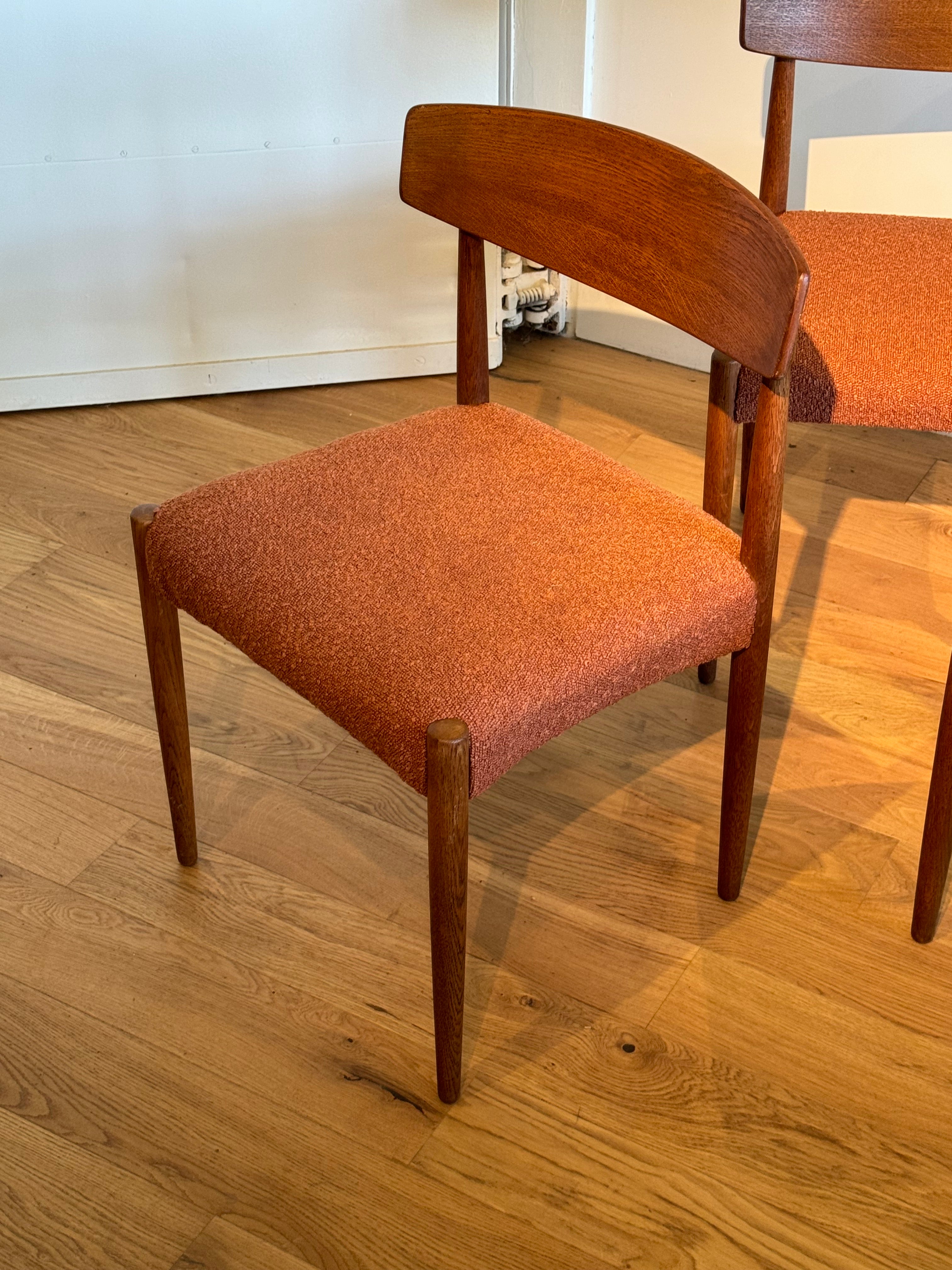 Suite de 4 chaises scandinaves vintage « Huldra » en chêne