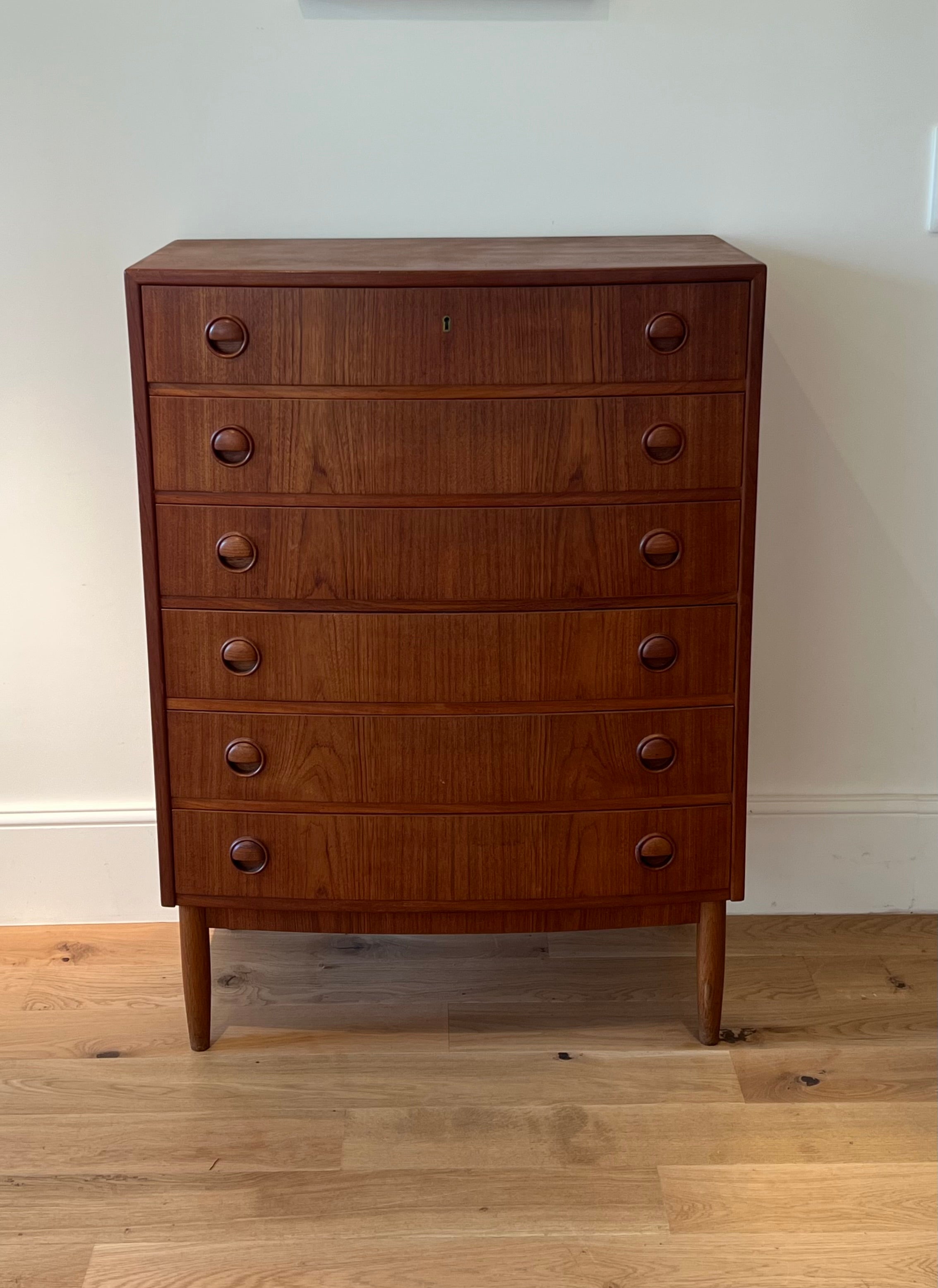 Commode haute - chiffonnier scandinave vintage en teck « Inger »