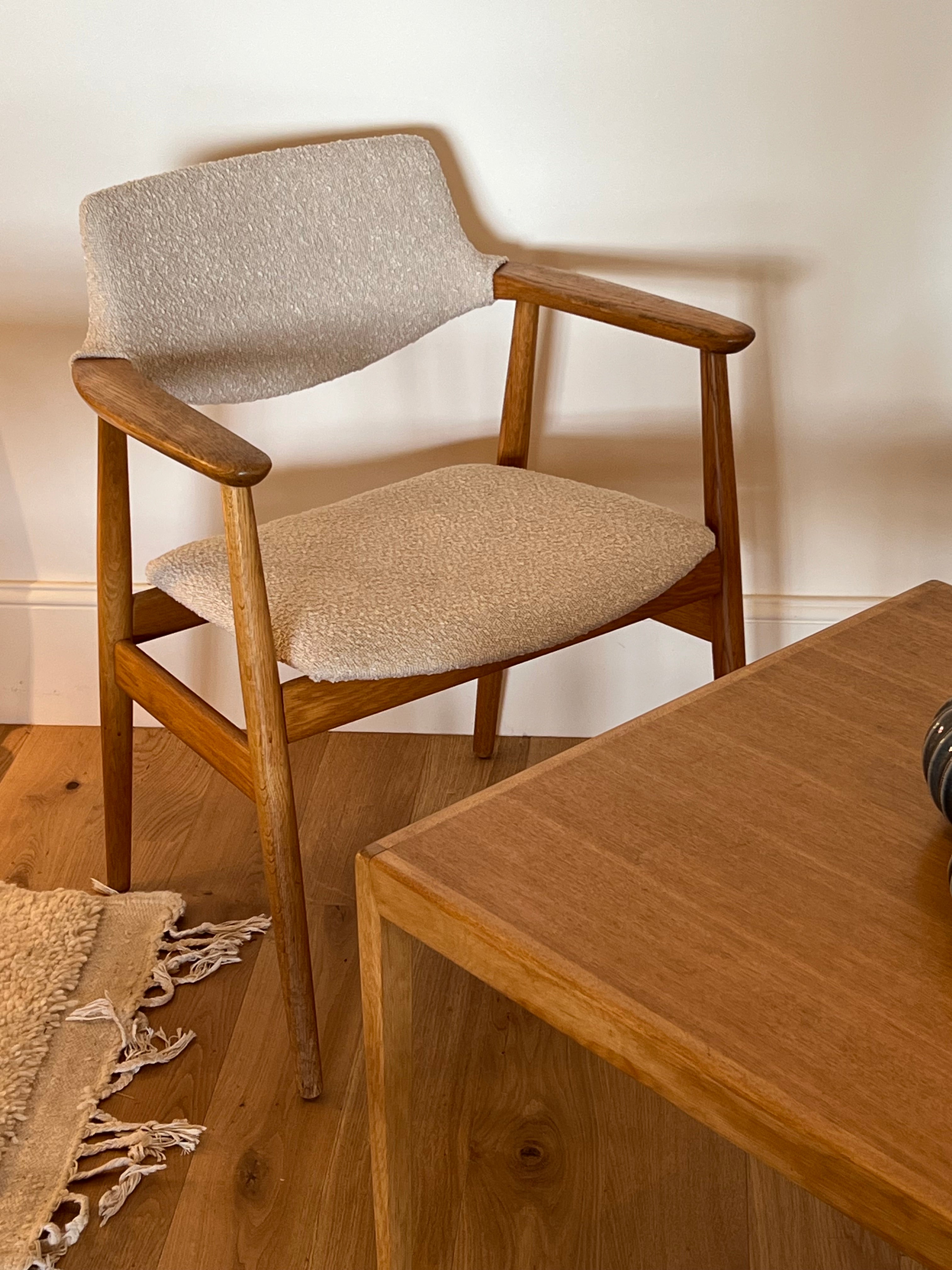 Fauteuil Scandinave Vintage en chêne "Holm" - Année 60