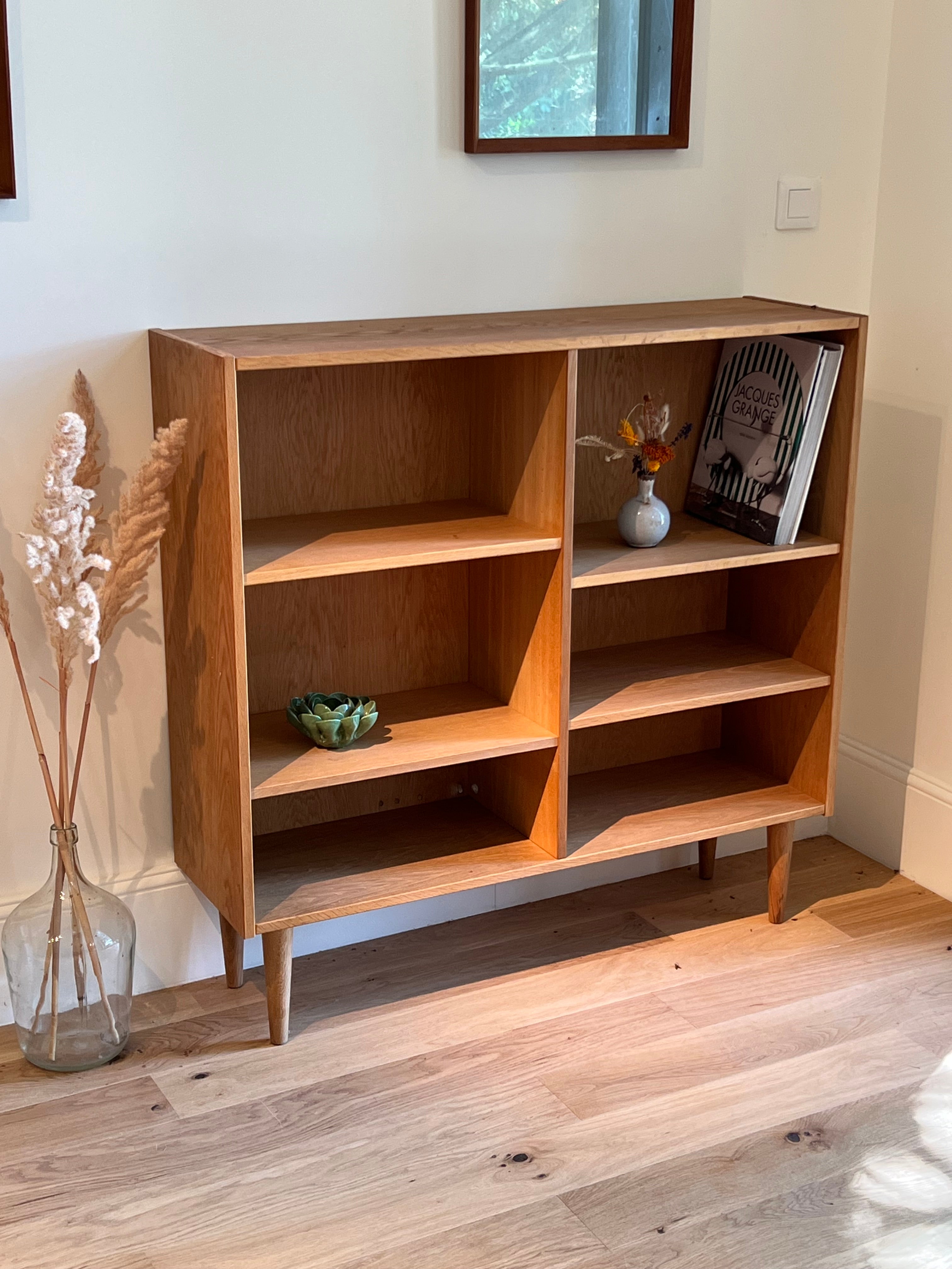 Bibliothèque scandinave vintage en chêne "Tara"