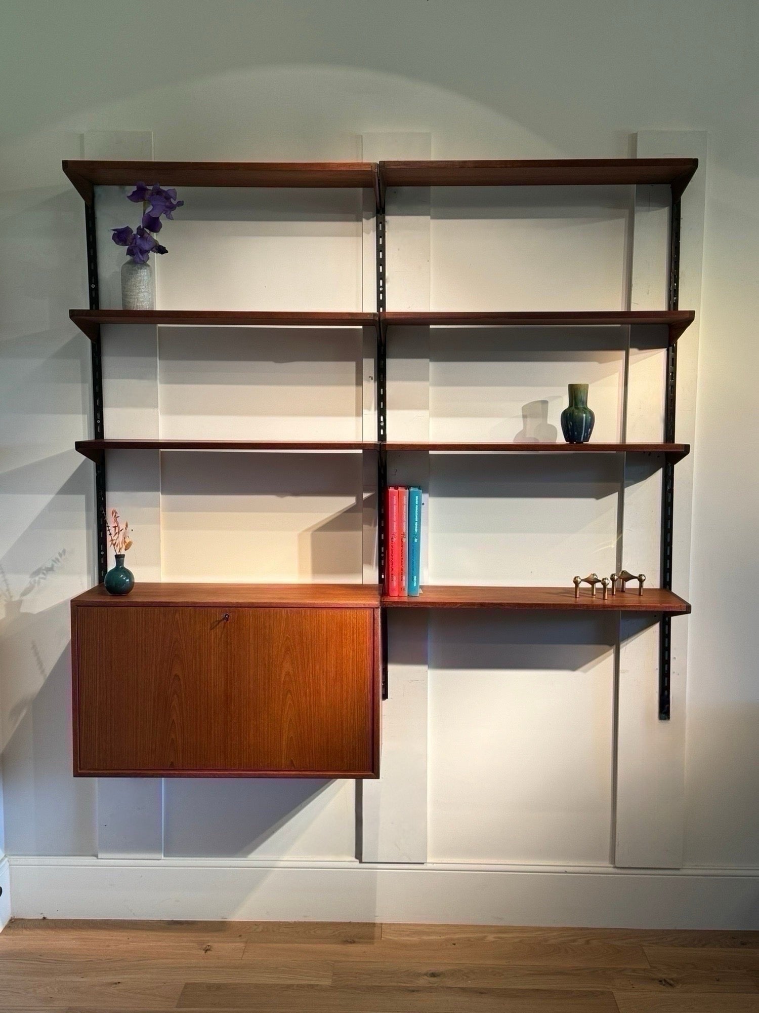 Bibliothèque murale scandinave vintage par Kai Kristiansen pour FM Møbler