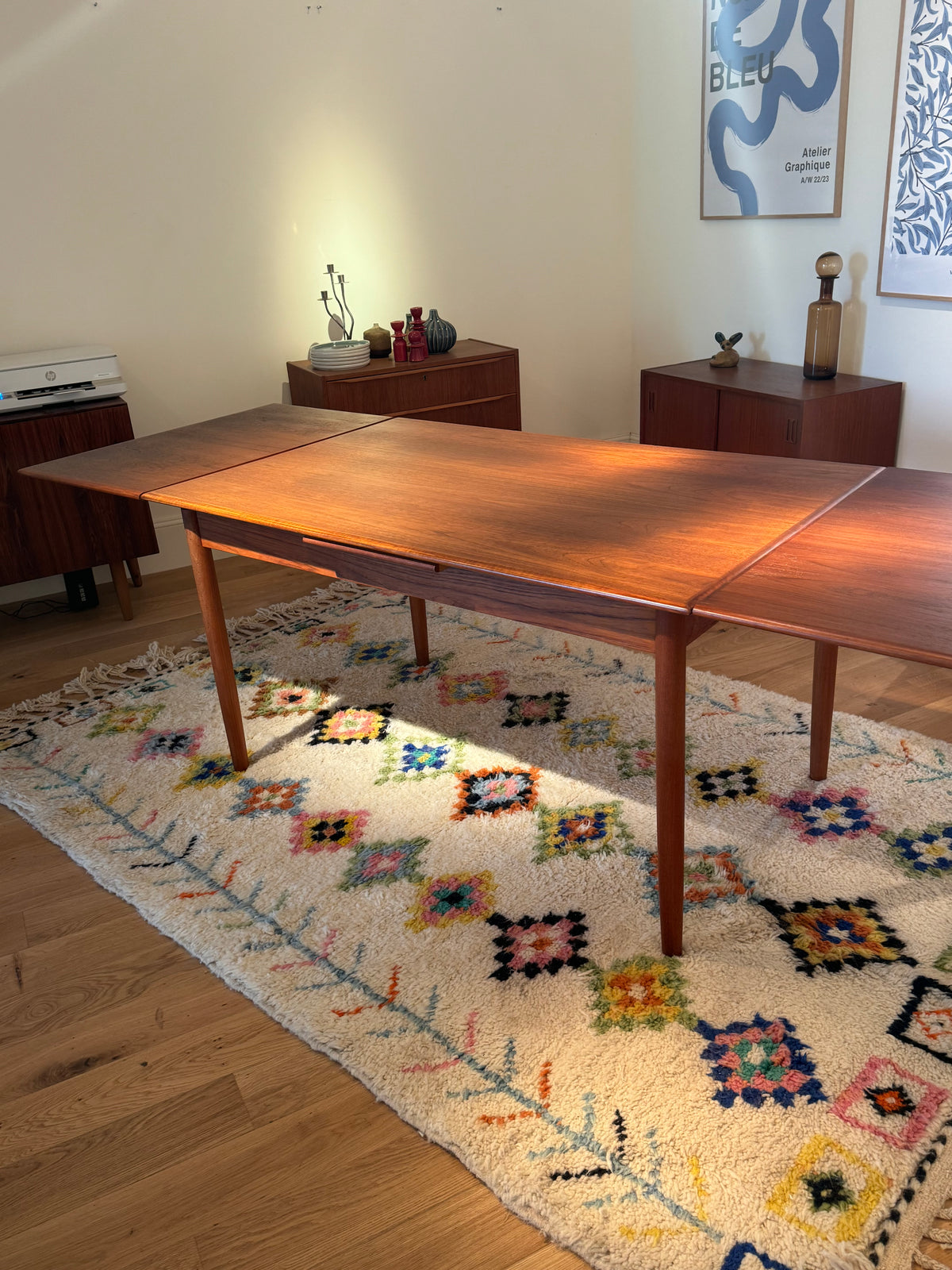 Table scandinave vintage extensible en teck « Mette »