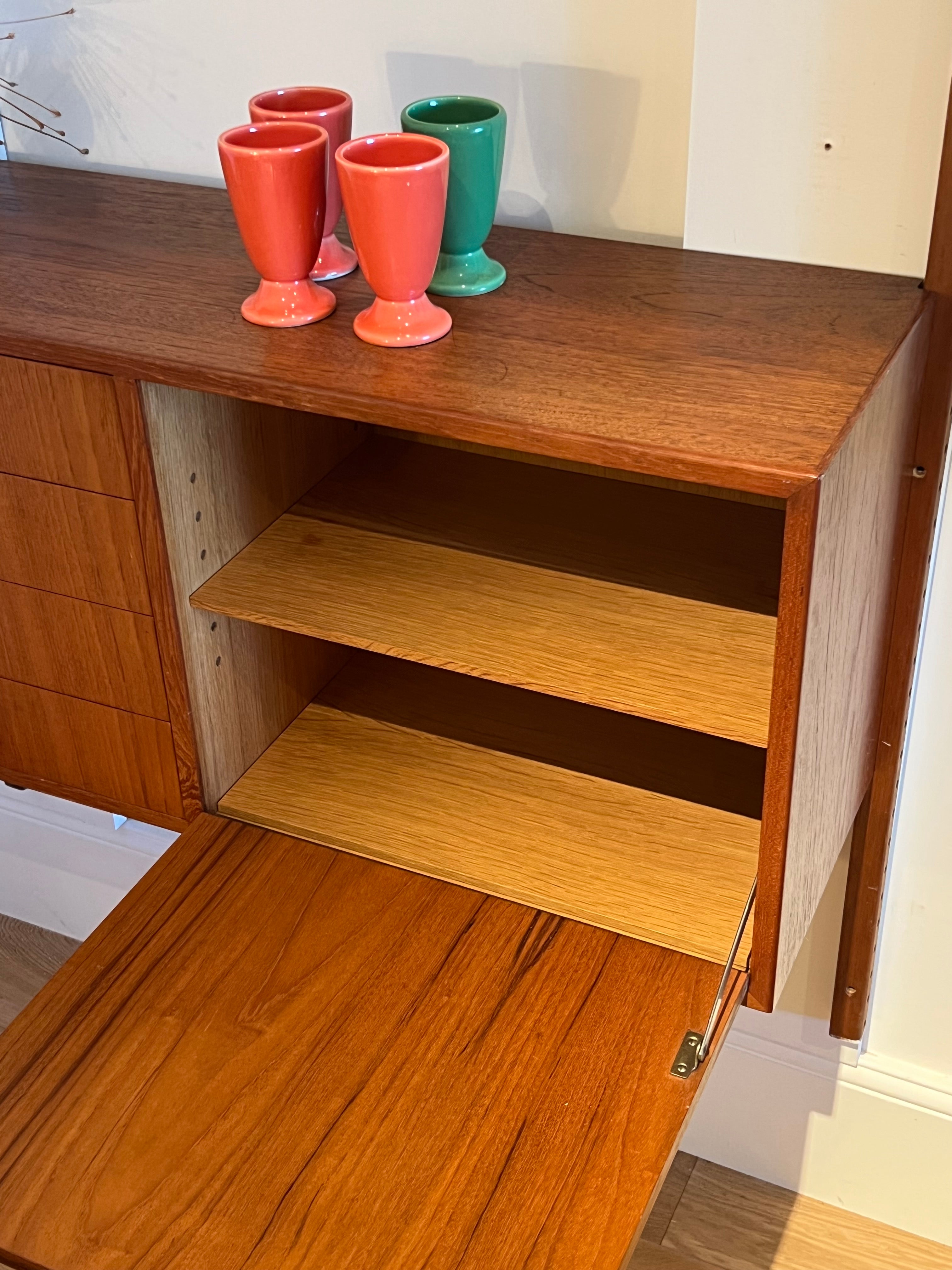 Bibliothèque système royal scandinave en teck Poul Cadovius (1 linéaire)