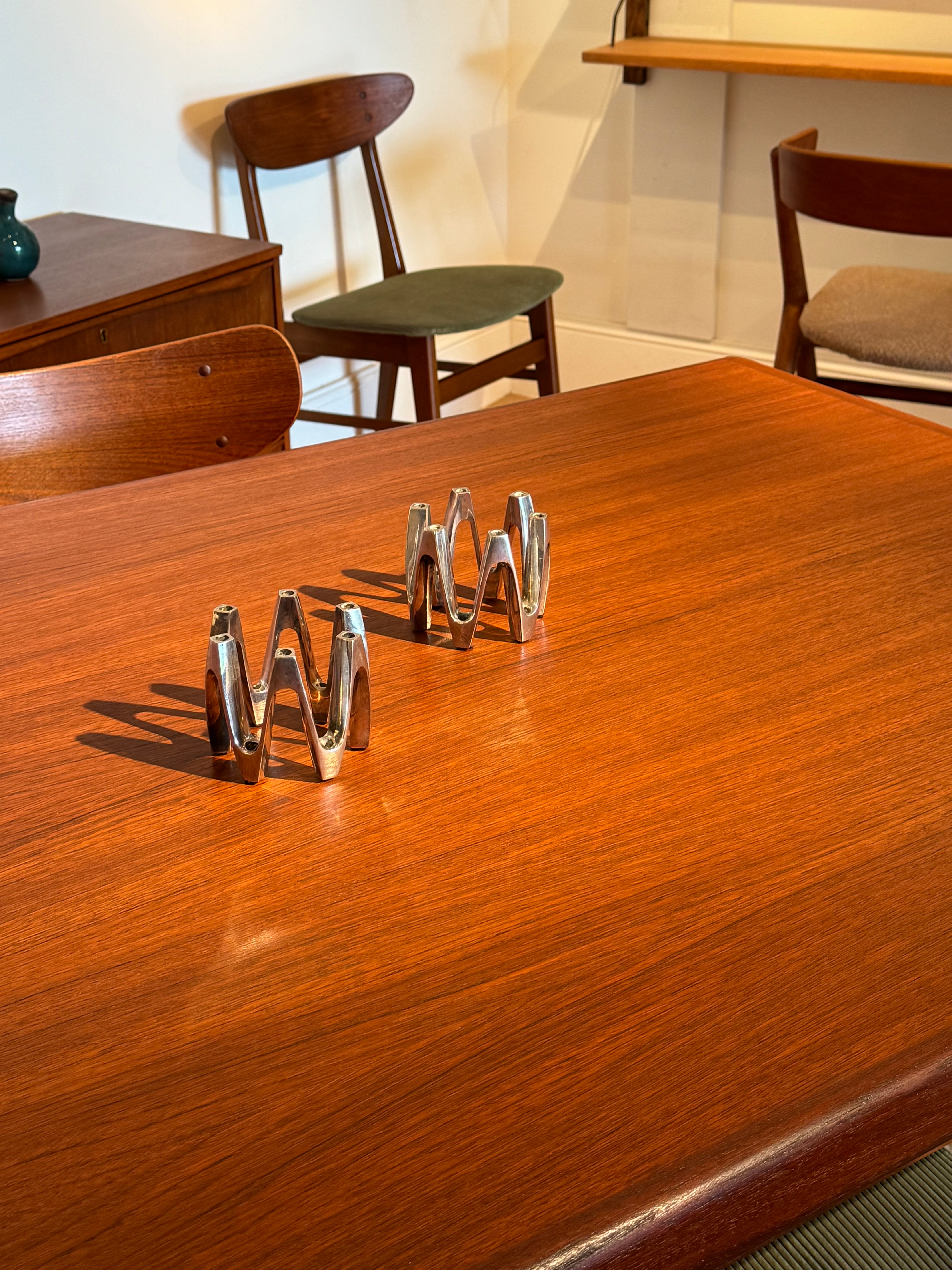 Table de salle à manger scandinave vintage Samcom extensible en teck – Années 1960