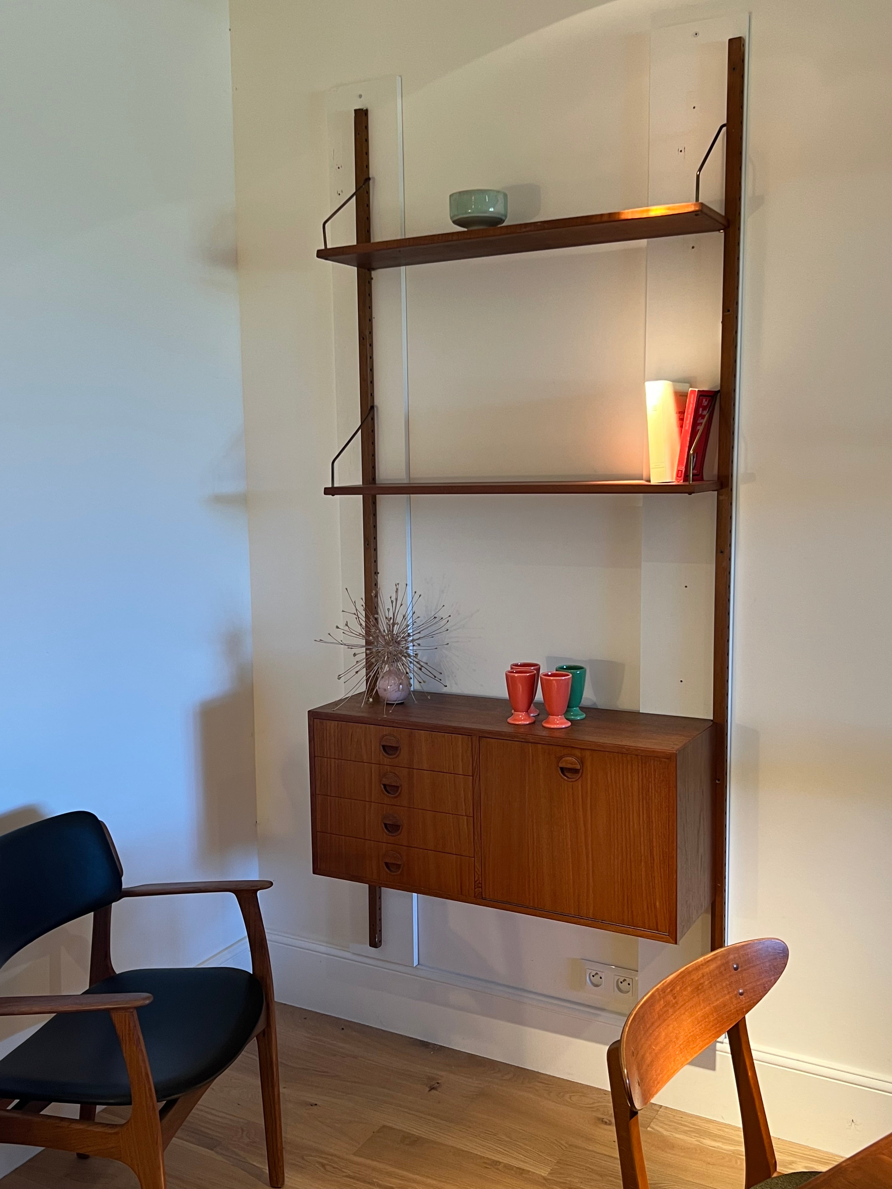 Bibliothèque système royal scandinave en teck Poul Cadovius (1 linéaire)