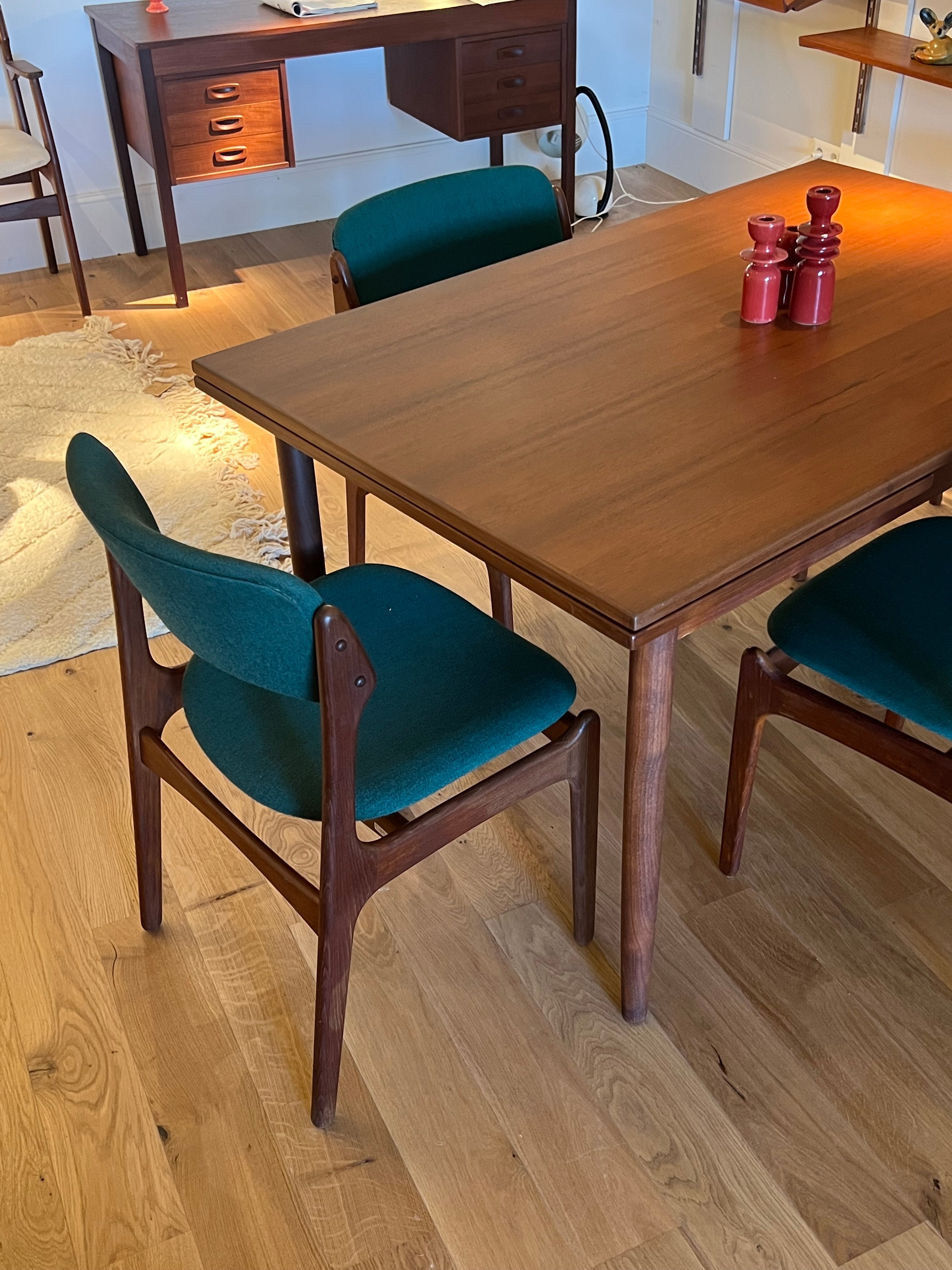Table de salle à manger scandinave vintage en teck « Lara »