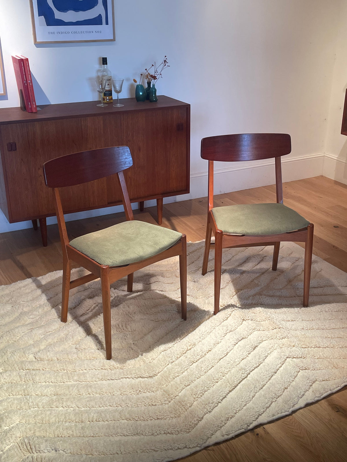 Chaise scandinave vintage "Liva" en teck (4 disponibles)