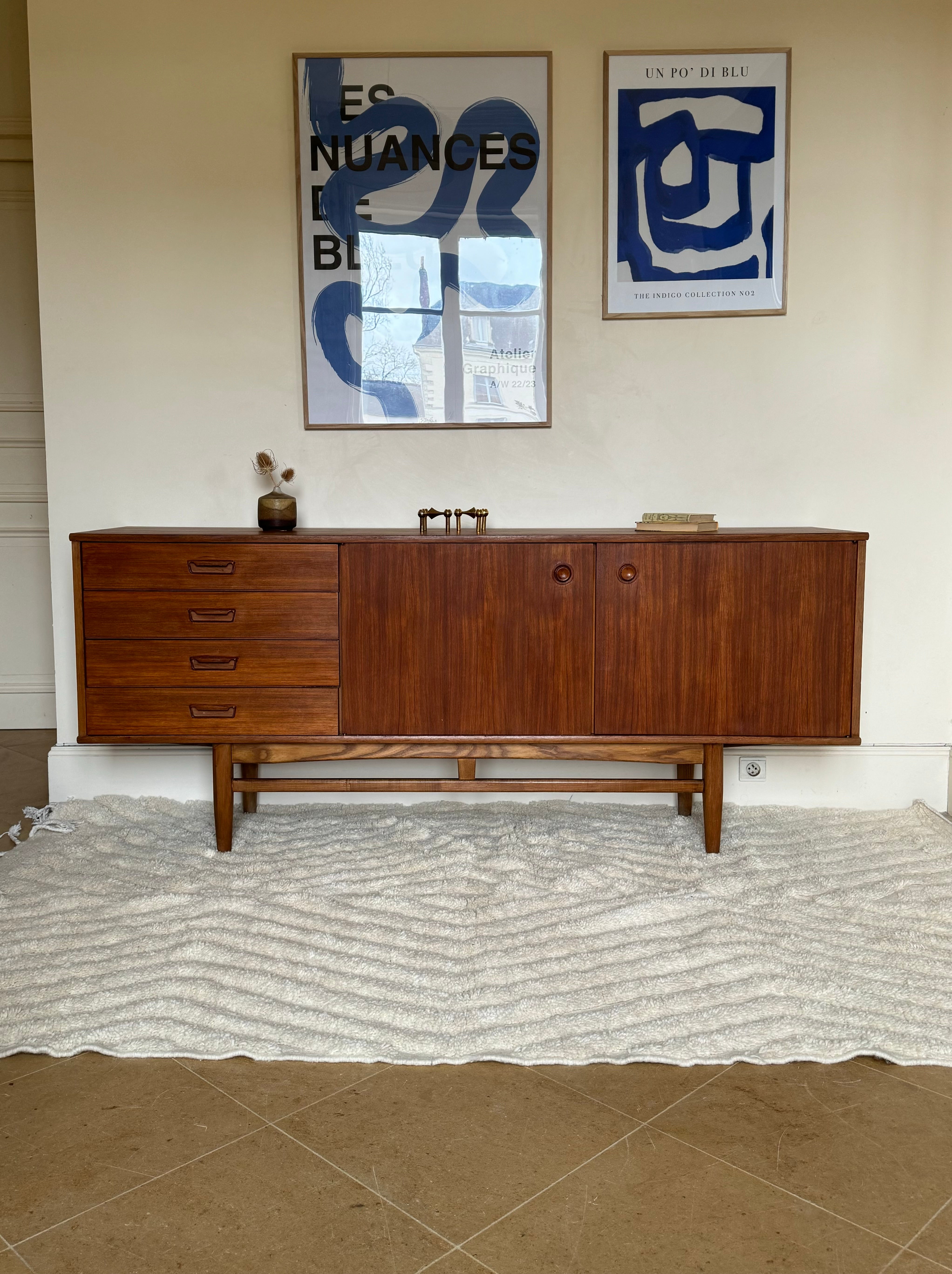 Enfilade scandinave vintage en teck années 1960 "Mynte"