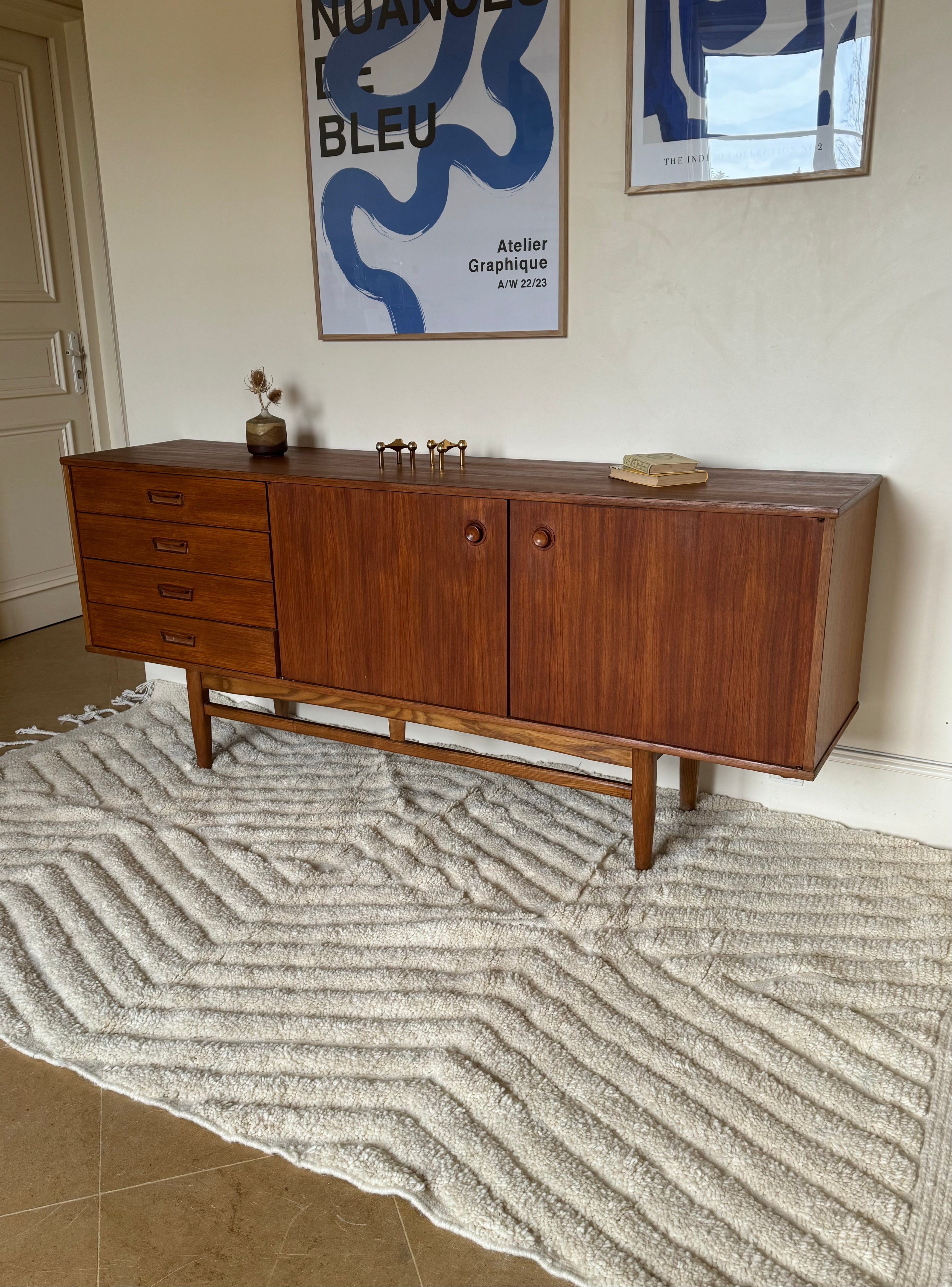 Enfilade scandinave vintage en teck années 1960 "Mynte"