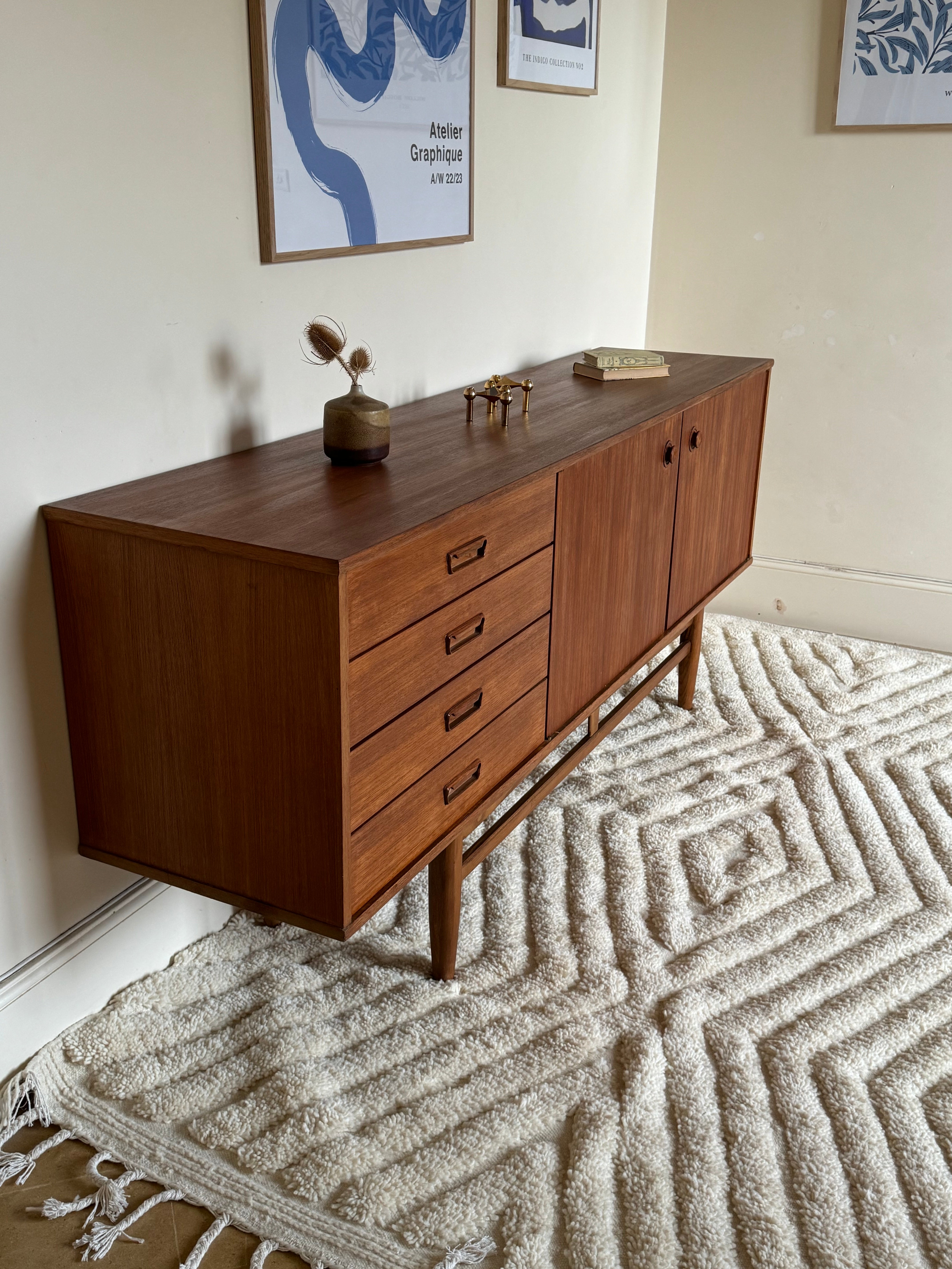Enfilade scandinave vintage en teck années 1960 "Mynte"
