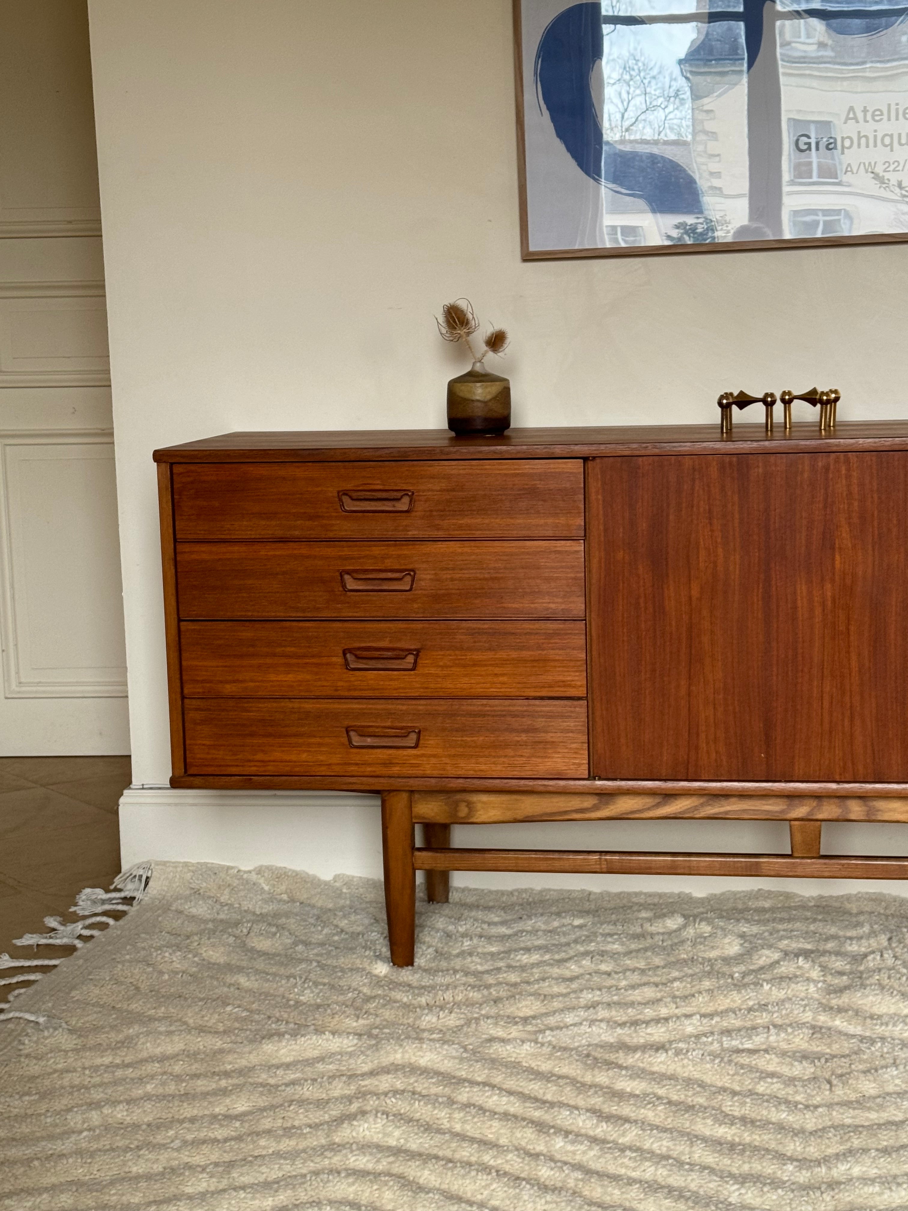 Enfilade scandinave vintage en teck années 1960 "Mynte"