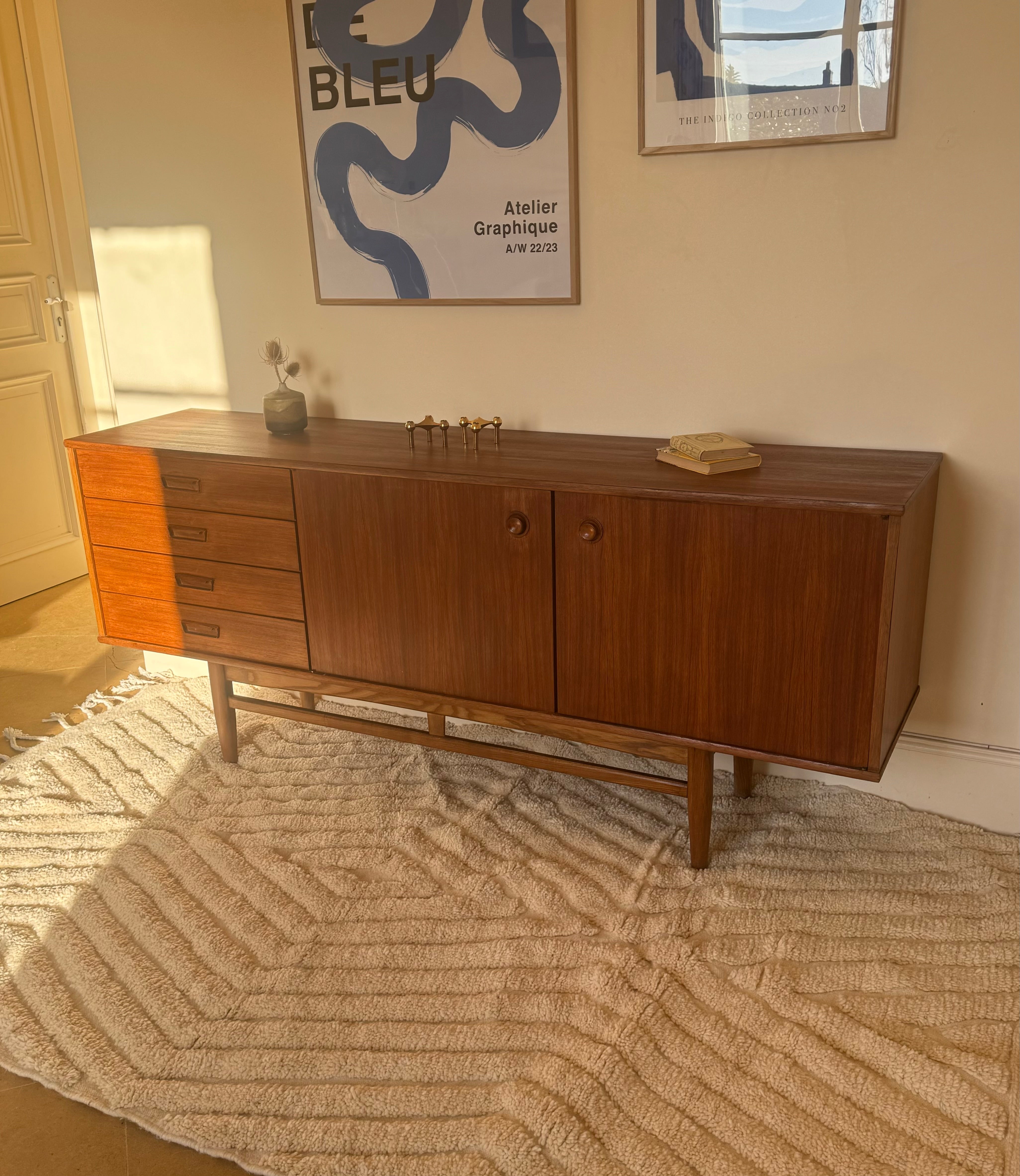 Enfilade scandinave vintage en teck années 1960 "Mynte"