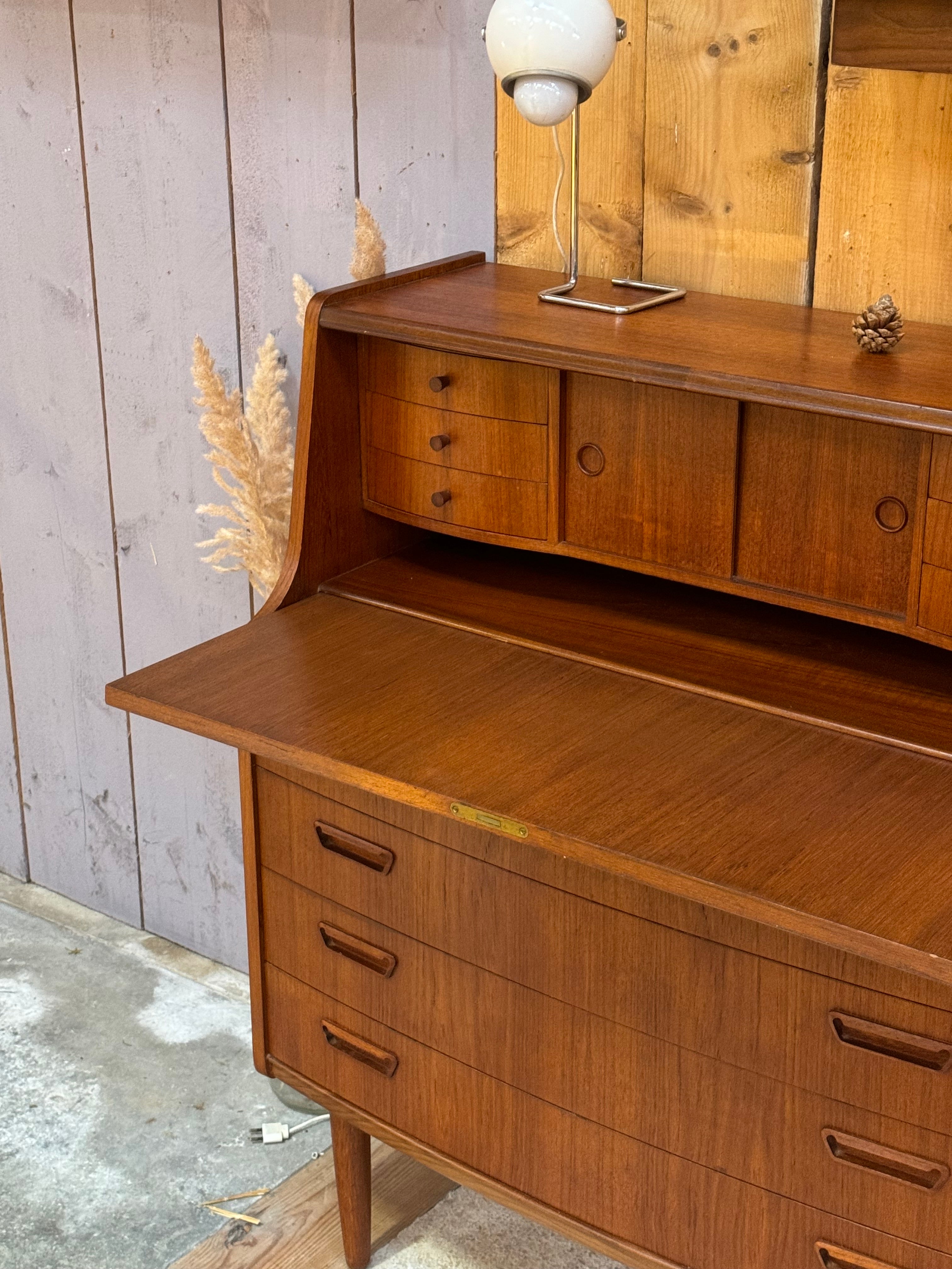 Secrétaire vintage scandinave en teck "Alton" de Poul M. Jessen pour Viby J Mobelfabrik