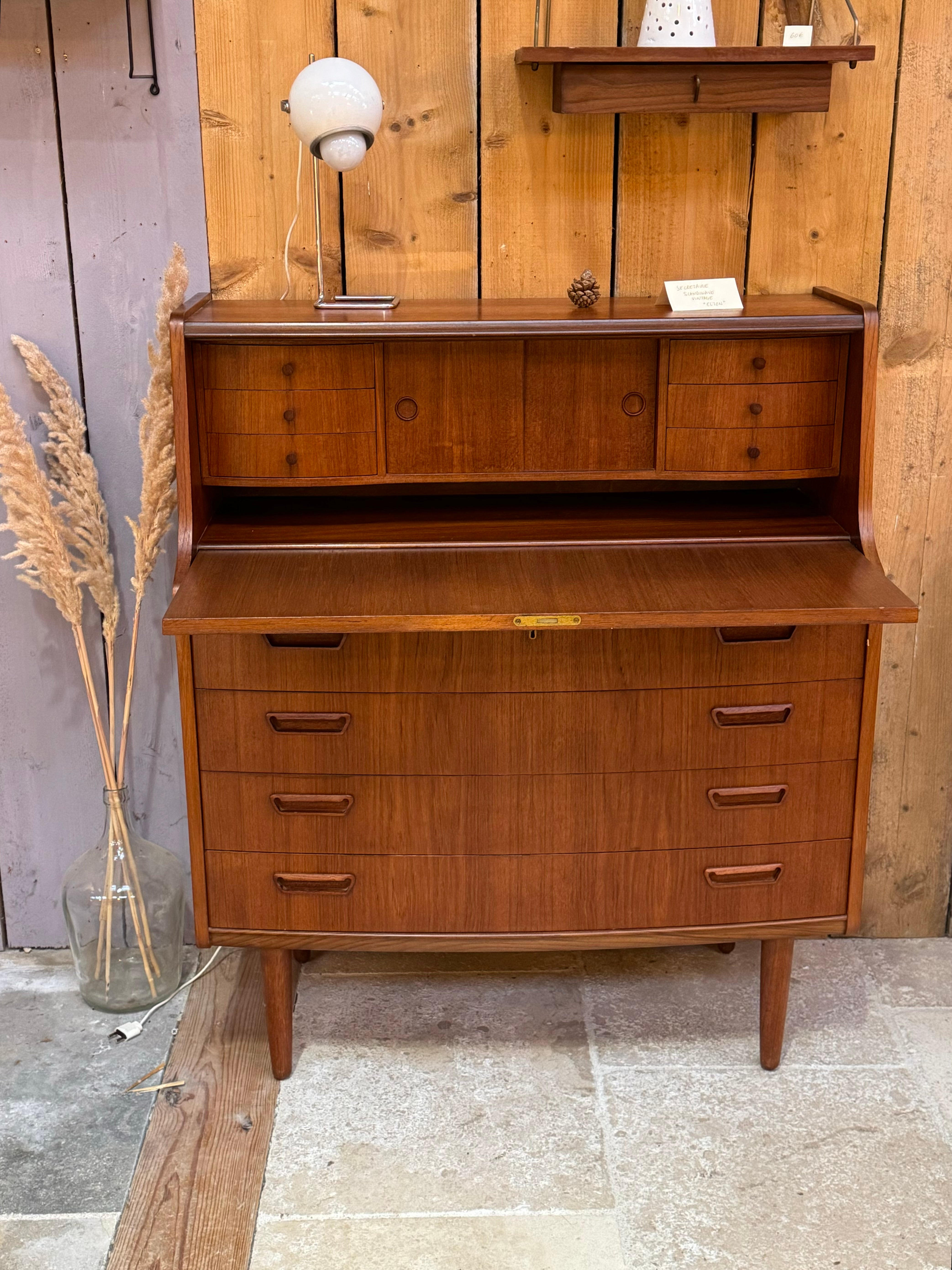 Secrétaire vintage scandinave en teck "Alton" de Poul M. Jessen pour Viby J Mobelfabrik