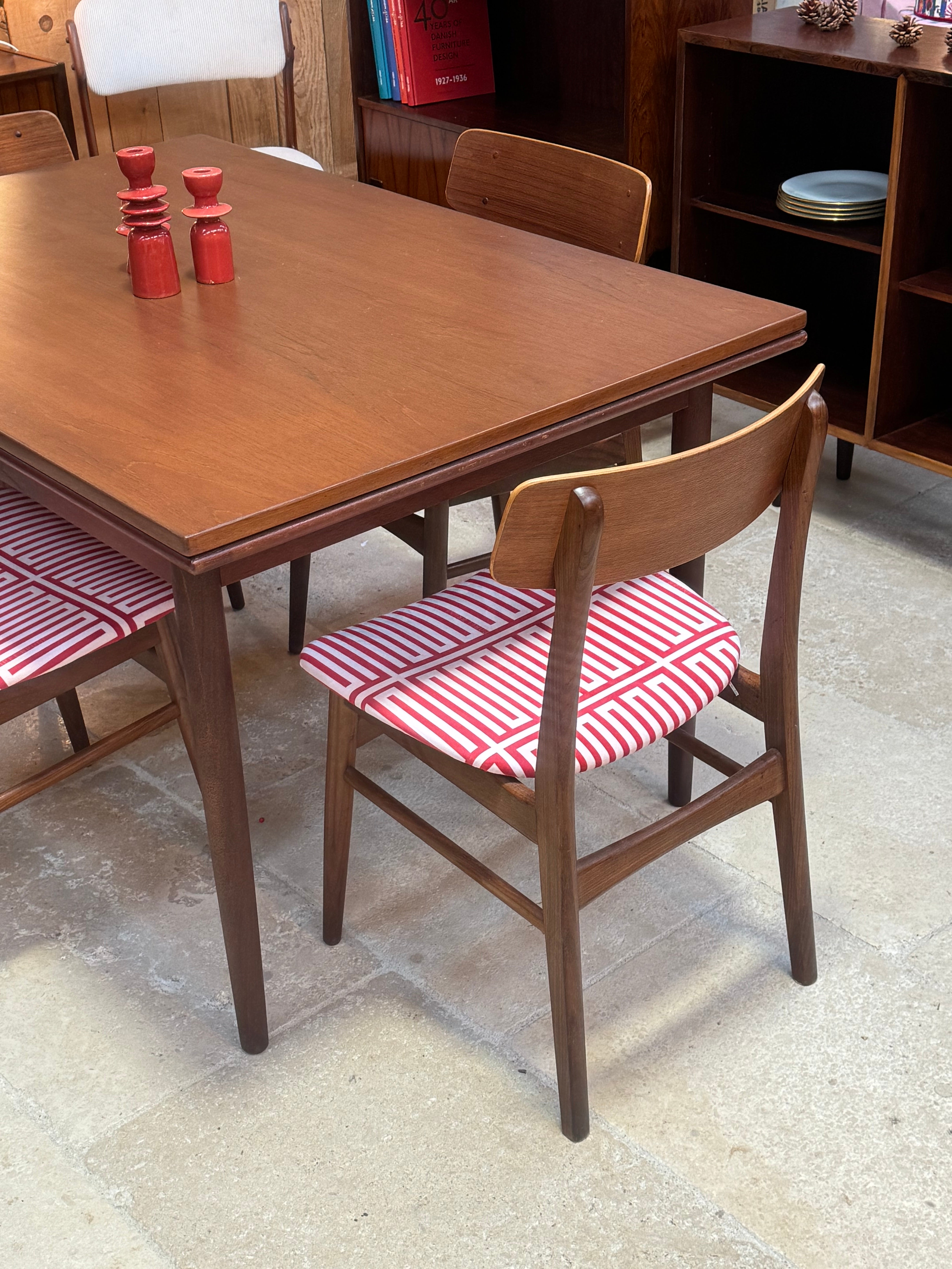 Table de salle à manger scandinave vintage extensible en teck "Allen"