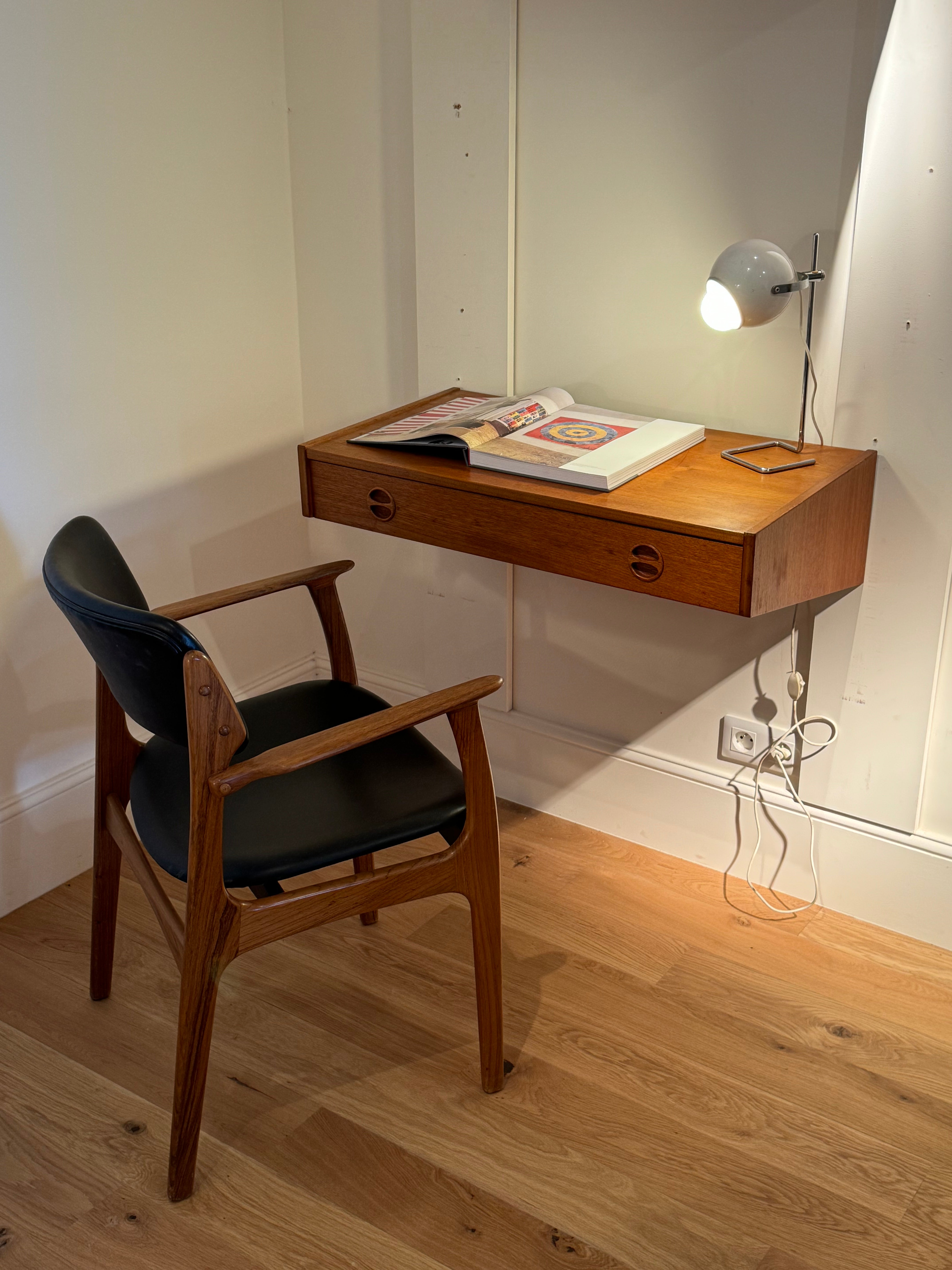 Petit bureau suspendu vintage scandinave "Olaf"