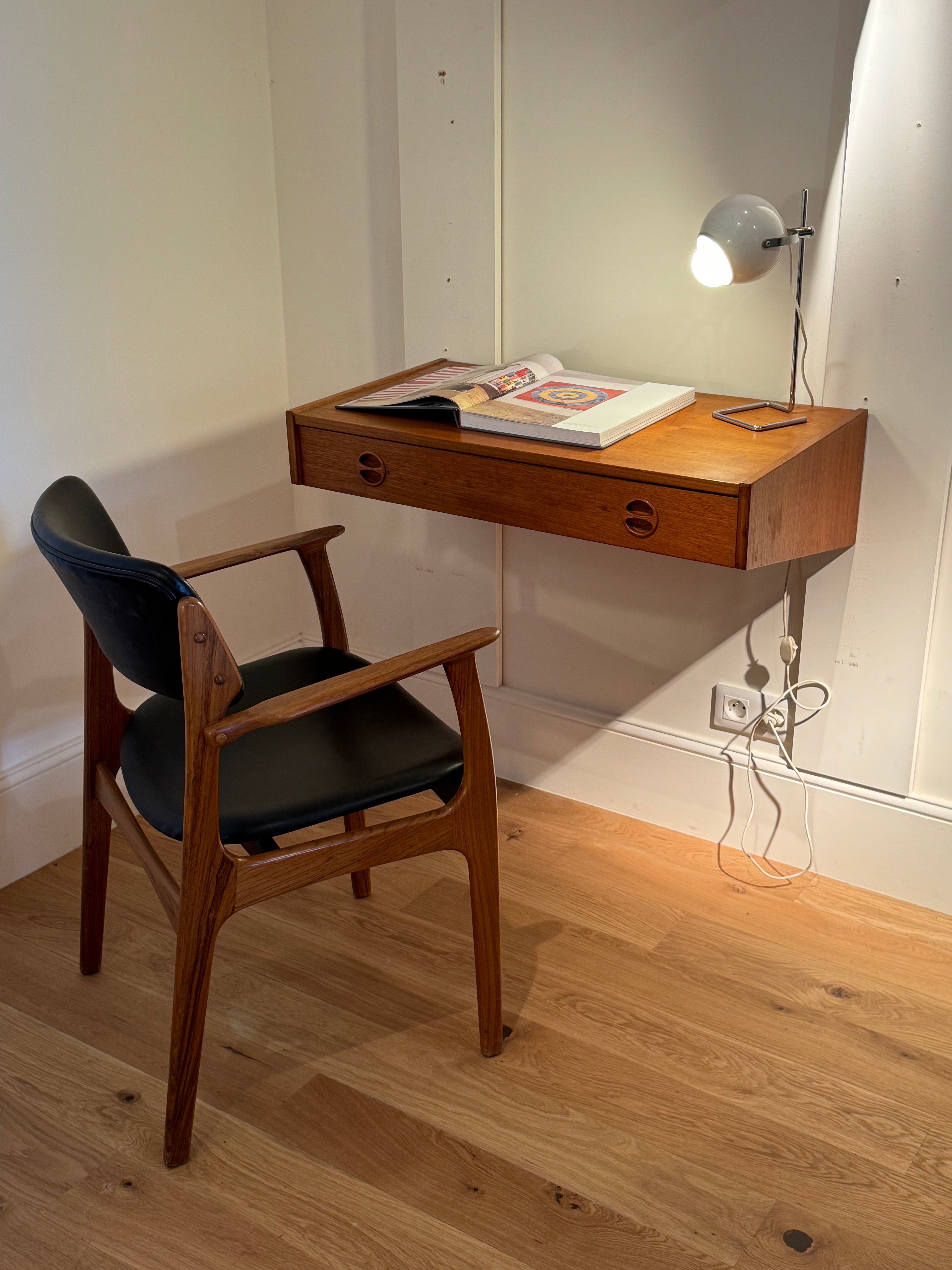 Petit bureau suspendu vintage scandinave "Olaf"