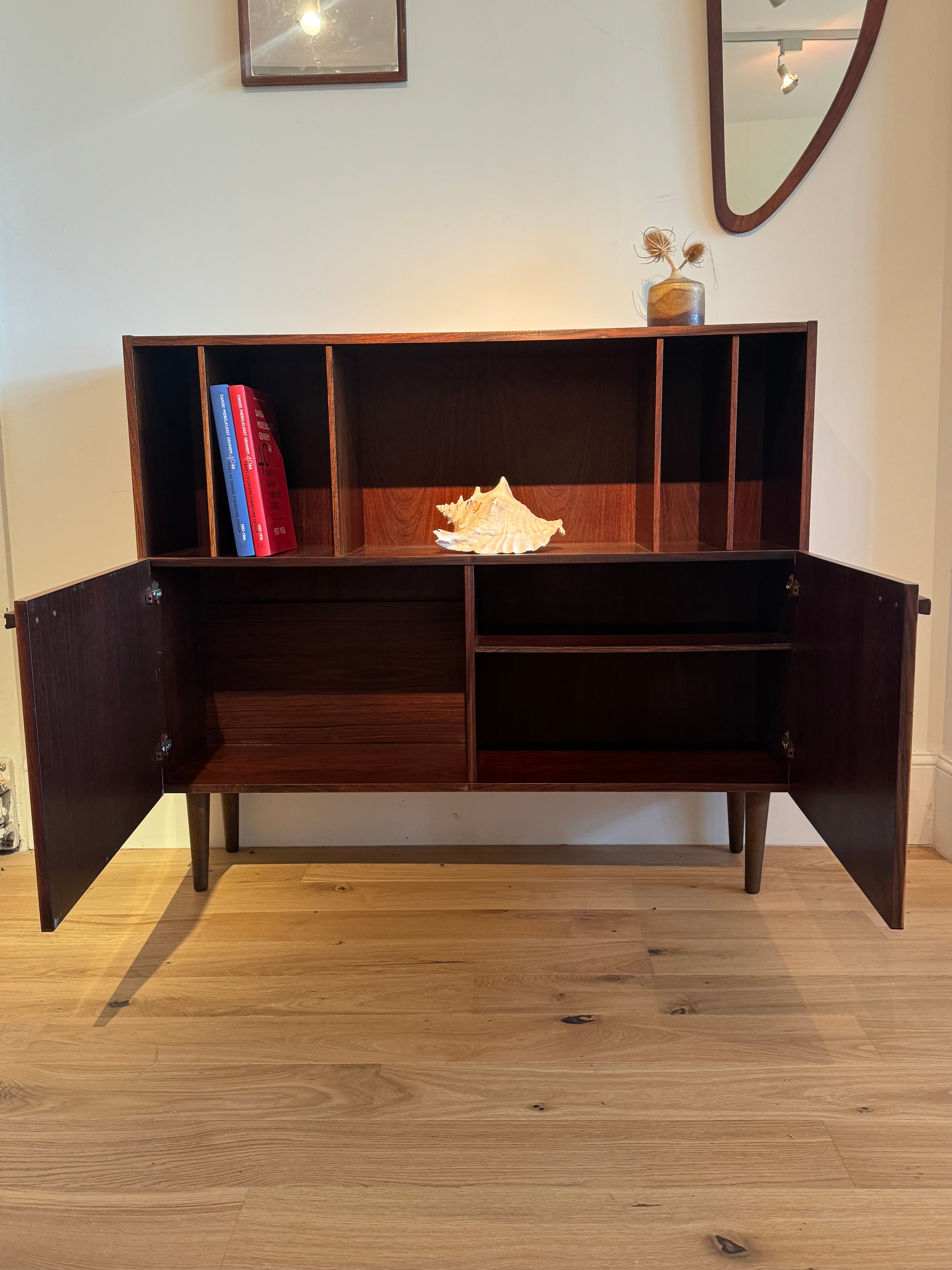 Bibliothèque basse - Enfilade ouverte vintage scandinave "Nila"