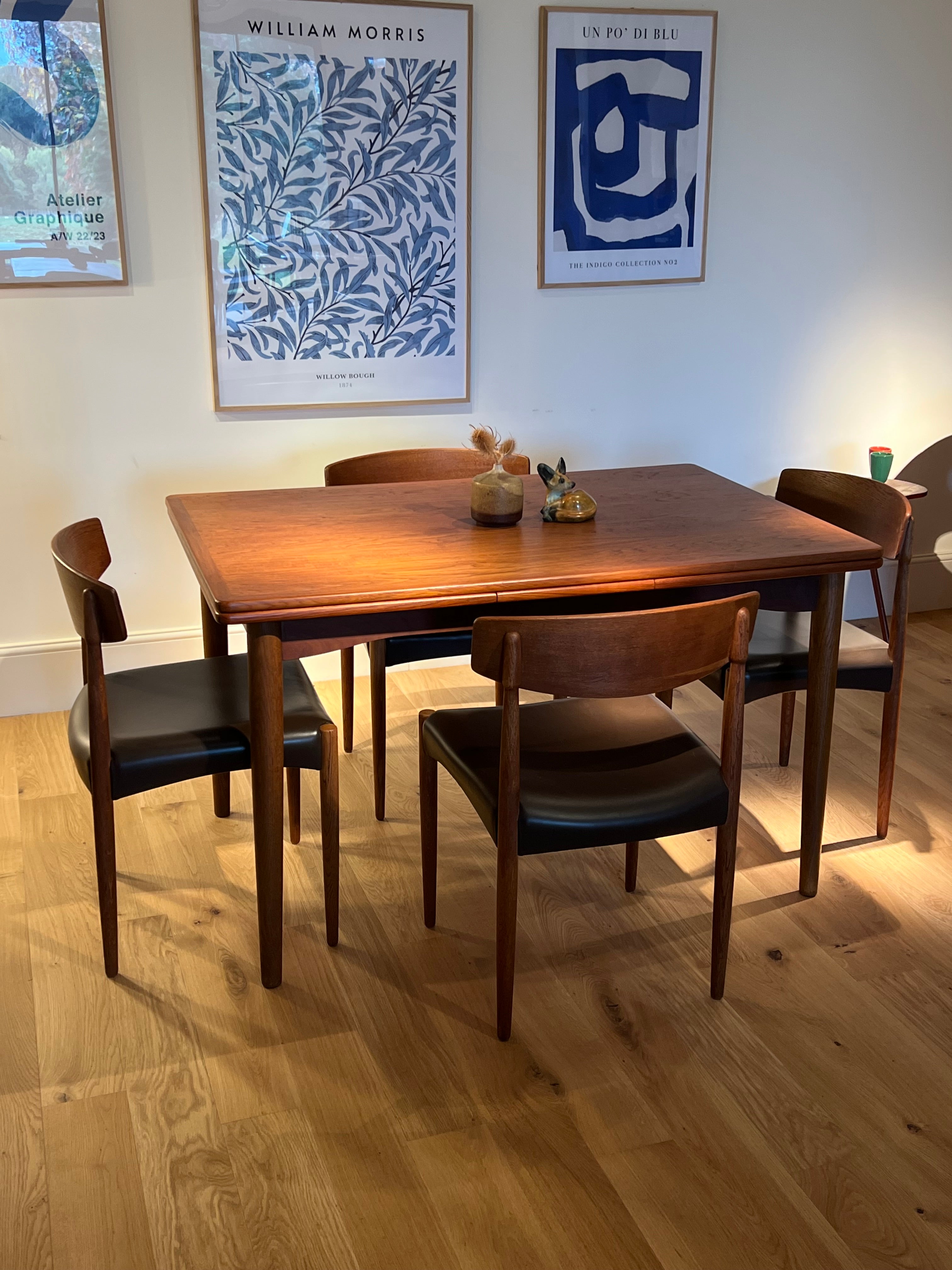 Suite de 4 chaises scandinave vintage en chêne "Huldra"