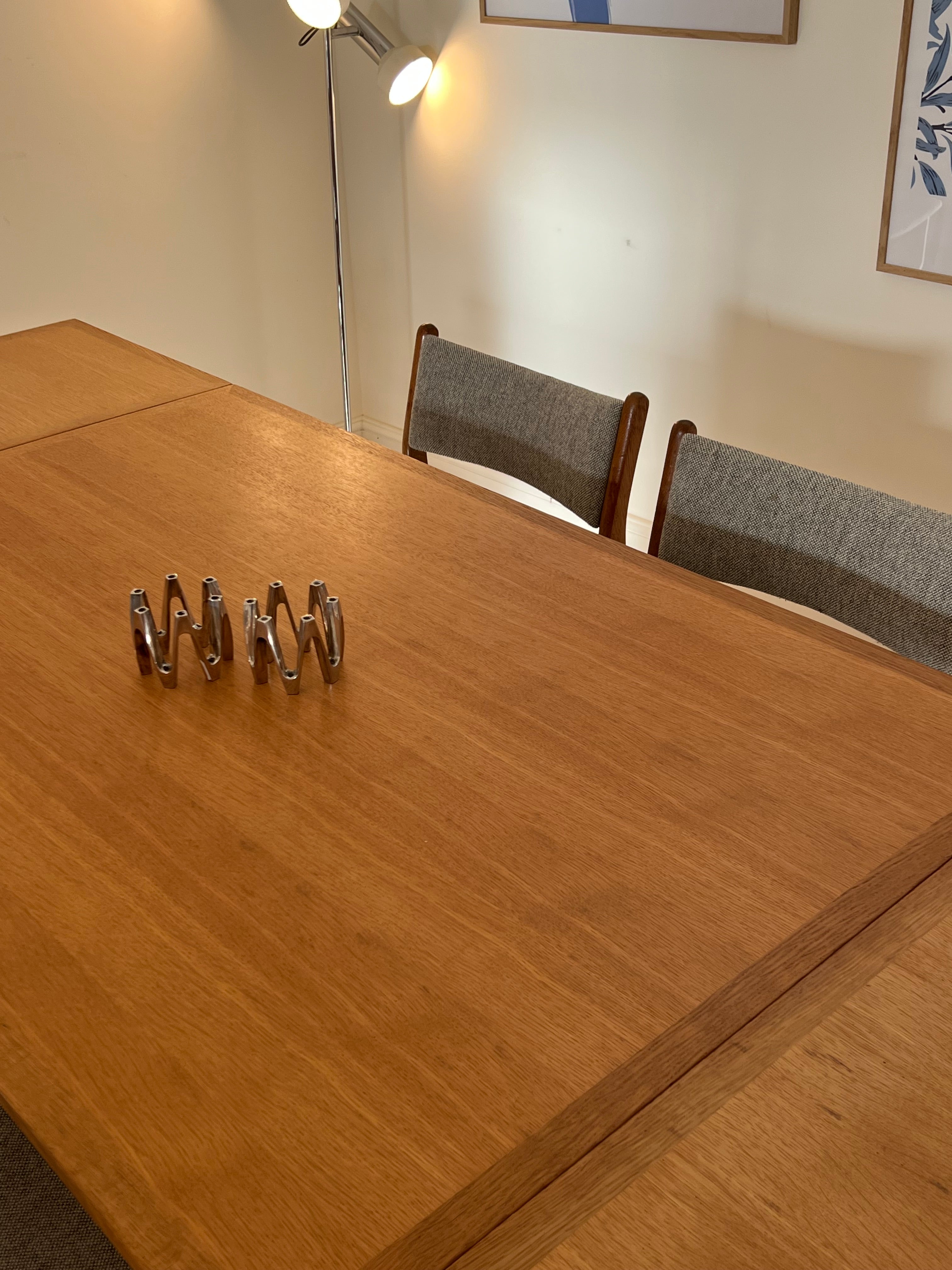 Table de salle à manger scandinave vintage extensible en chêne "Anneli"