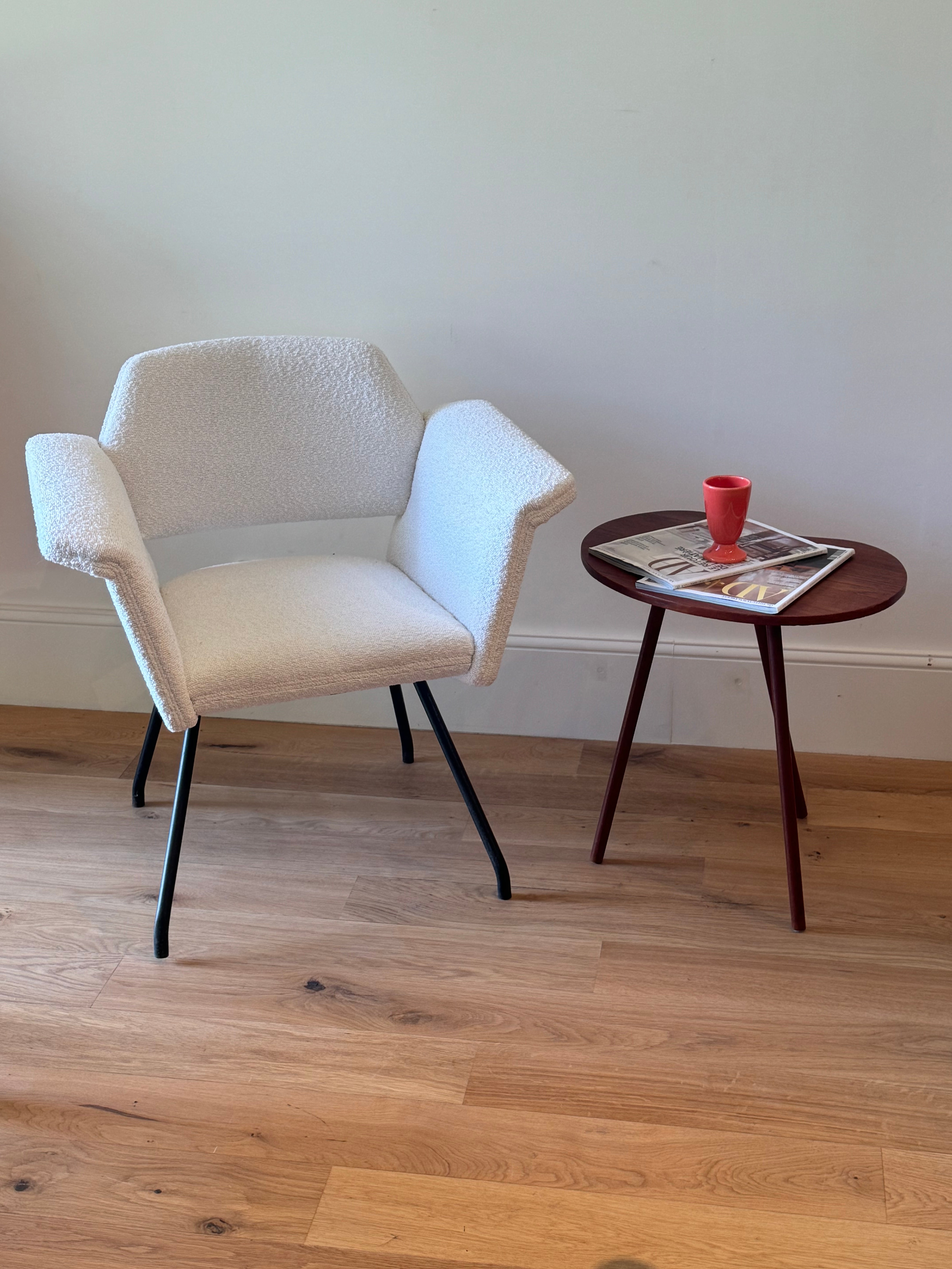 Table d’appoint tripode scandinave vintage en teck "Frya"