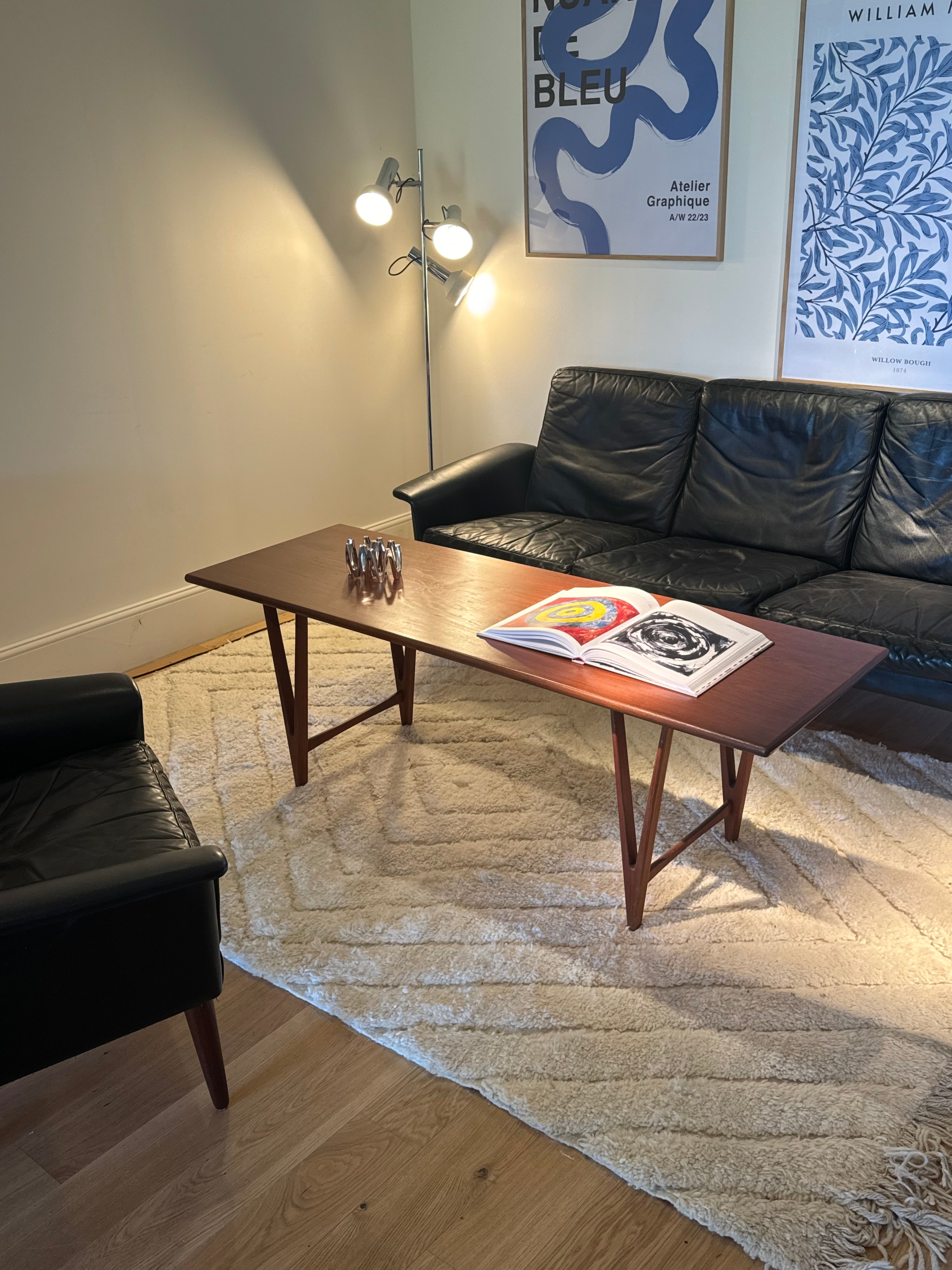 Table basse scandinave vintage en teck "Sune"