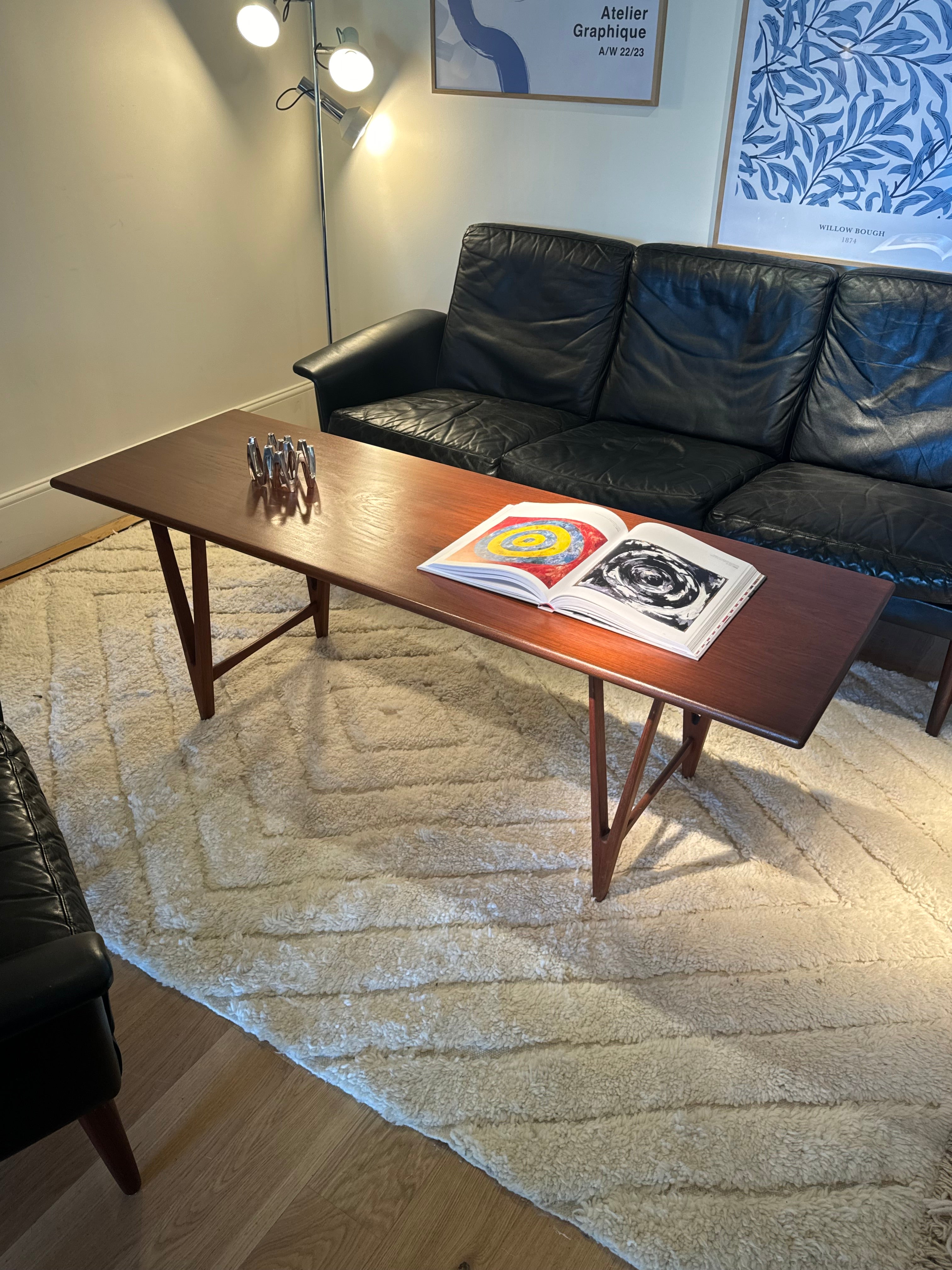 Table basse scandinave vintage en teck "Sune"