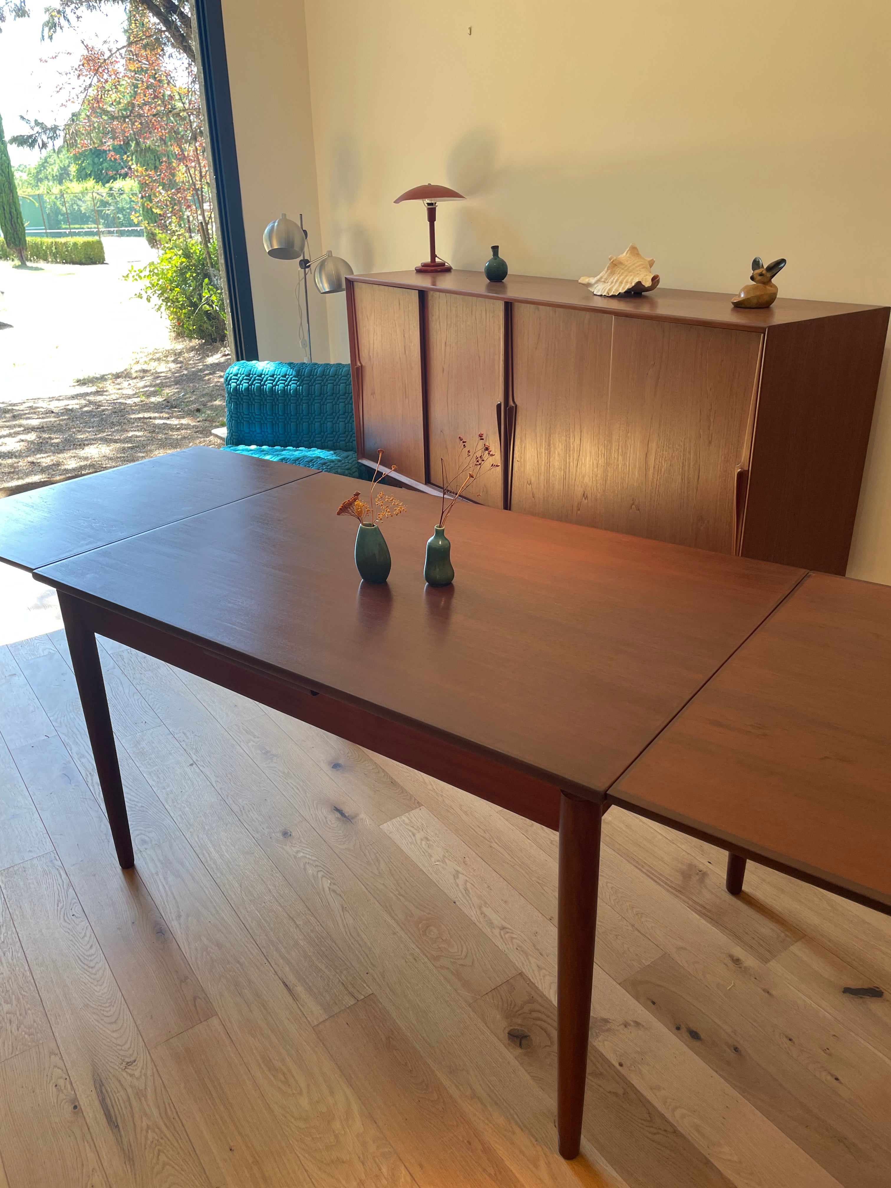 Table scandinave vintage en teck extensible "Ida"