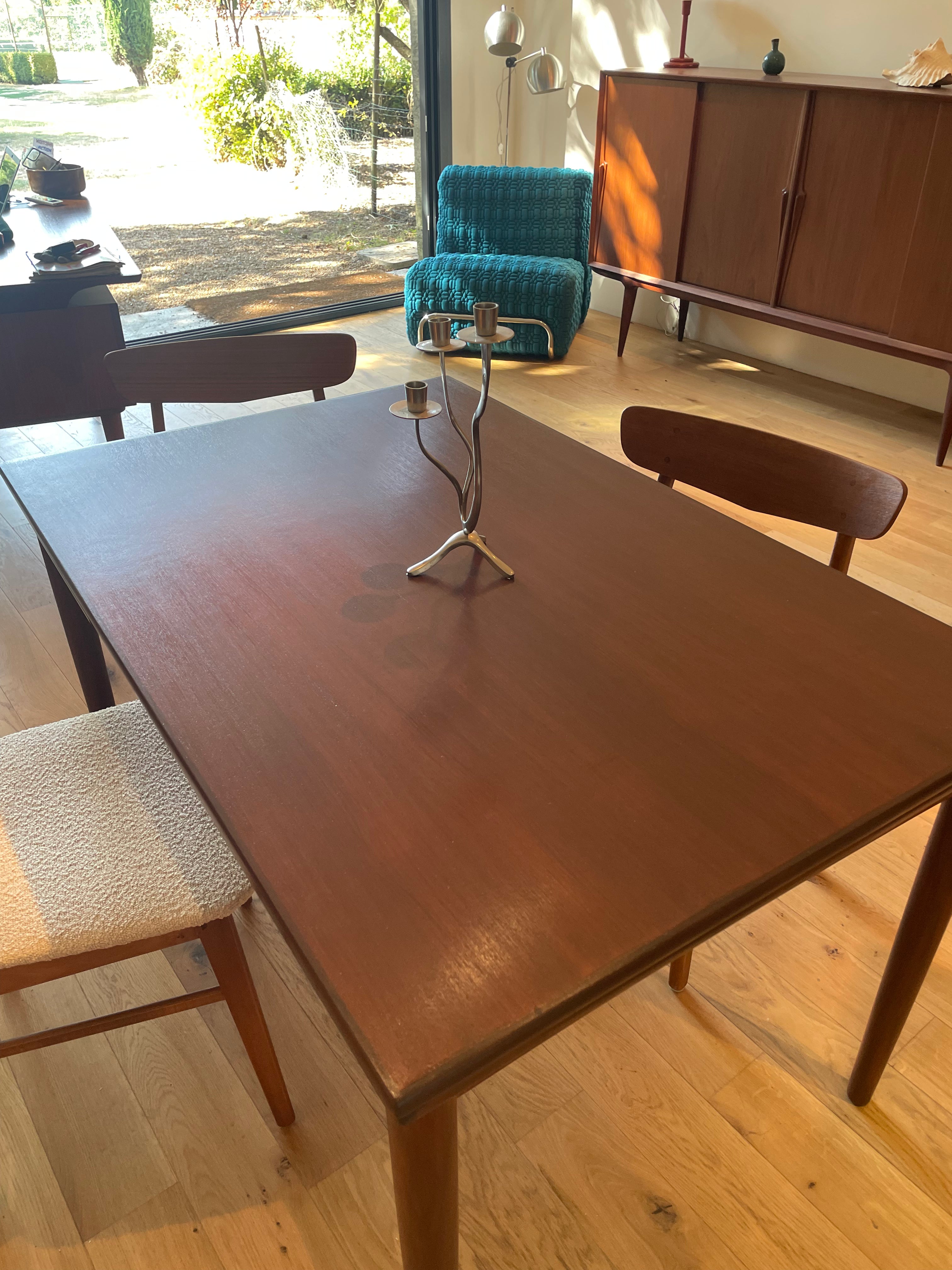 Table scandinave vintage en teck extensible "Ida"