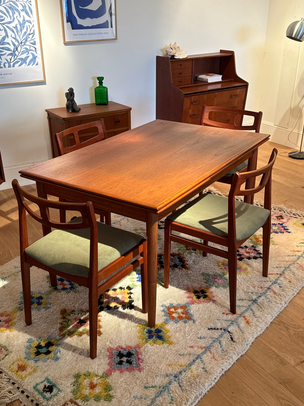 Table scandinave vintage extensible en teck « Mette »