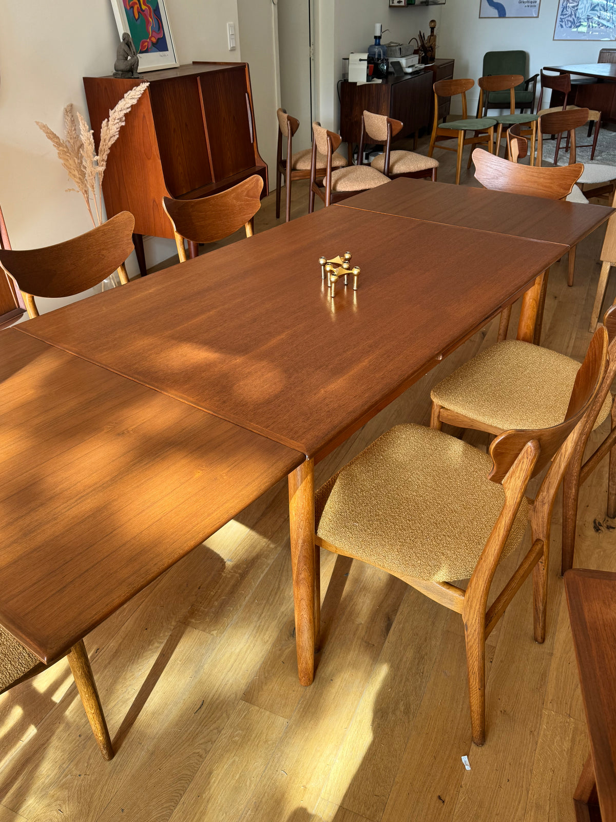 Table scandinave vintage extensible« Ilde » en teck