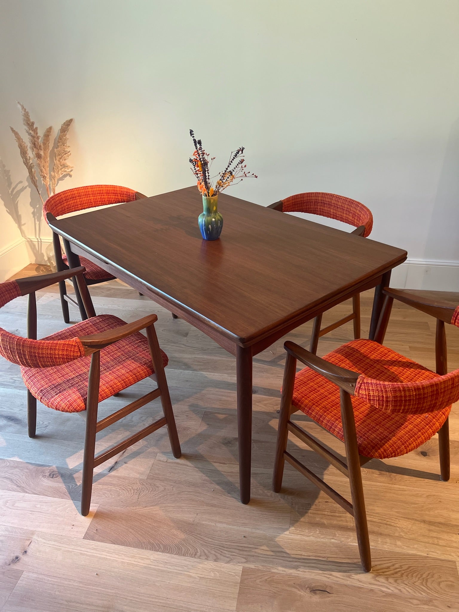 Table de salle à manger extensible scandinave vintage en teck "Lisbet"
