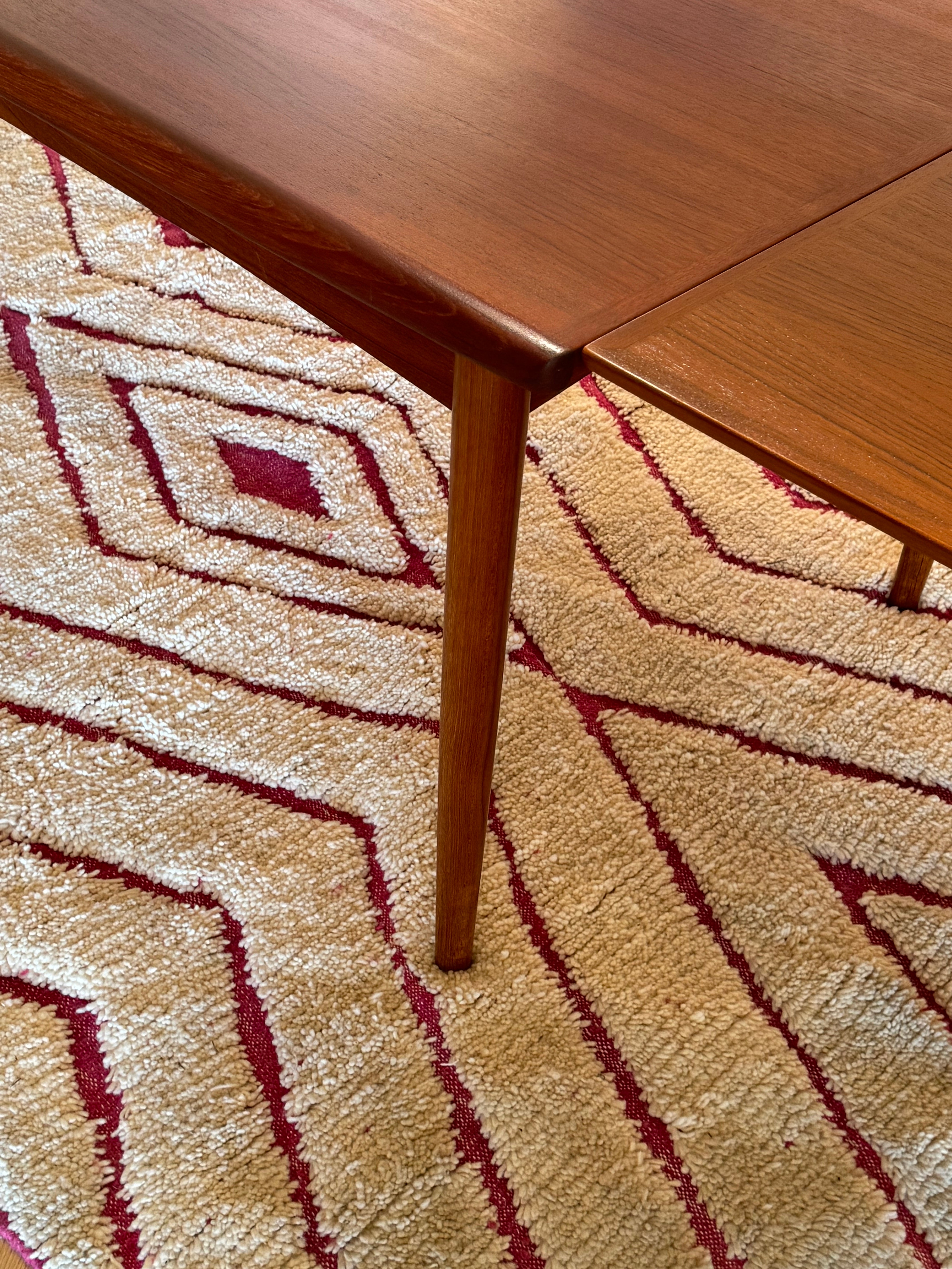 Table de salle à manger scandinave vintage Samcom extensible en teck – Années 1960
