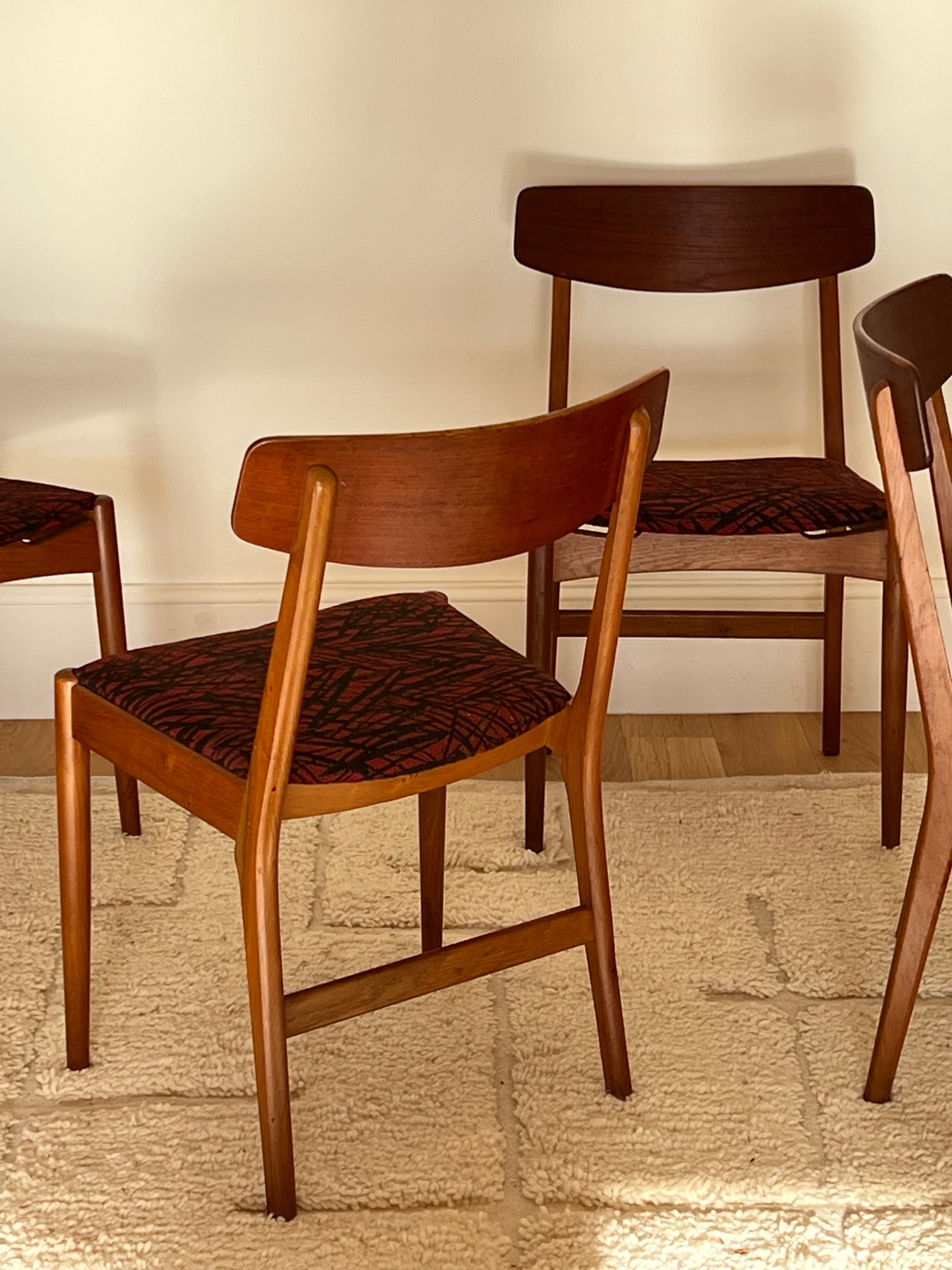 Suite de 4 chaises scandinave vintage "Virta"