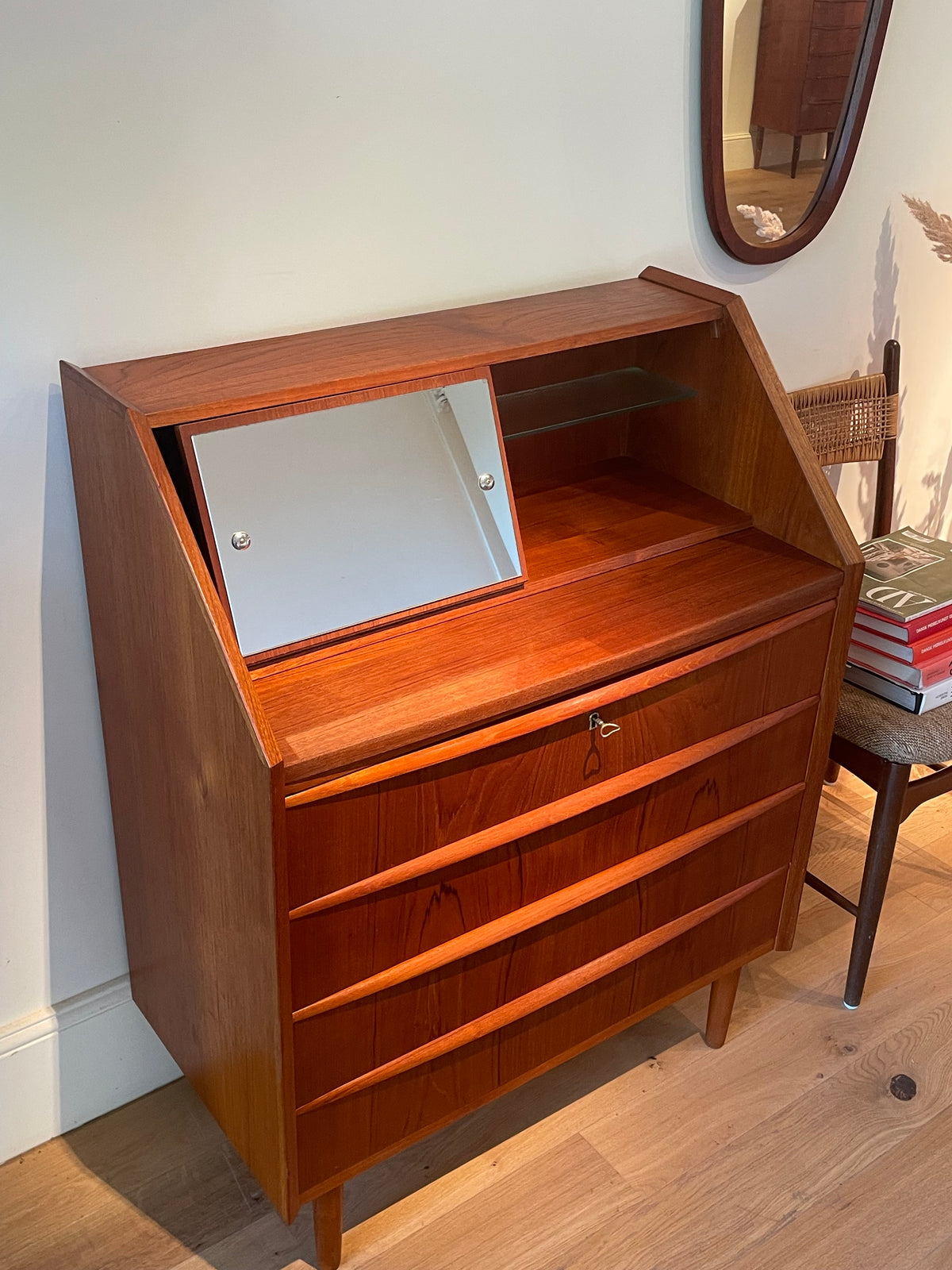 Secrétaire scandinave vintage en teck "Holger"