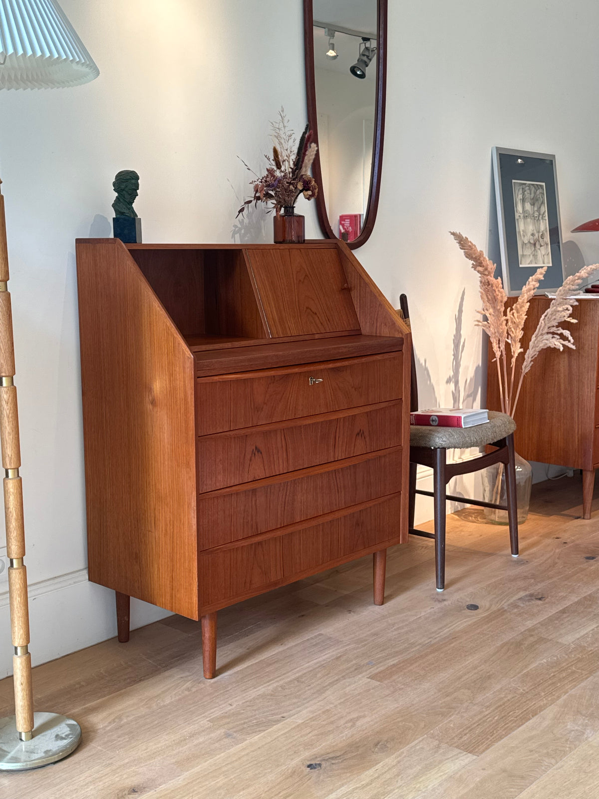 Secrétaire scandinave vintage en teck "Holger"
