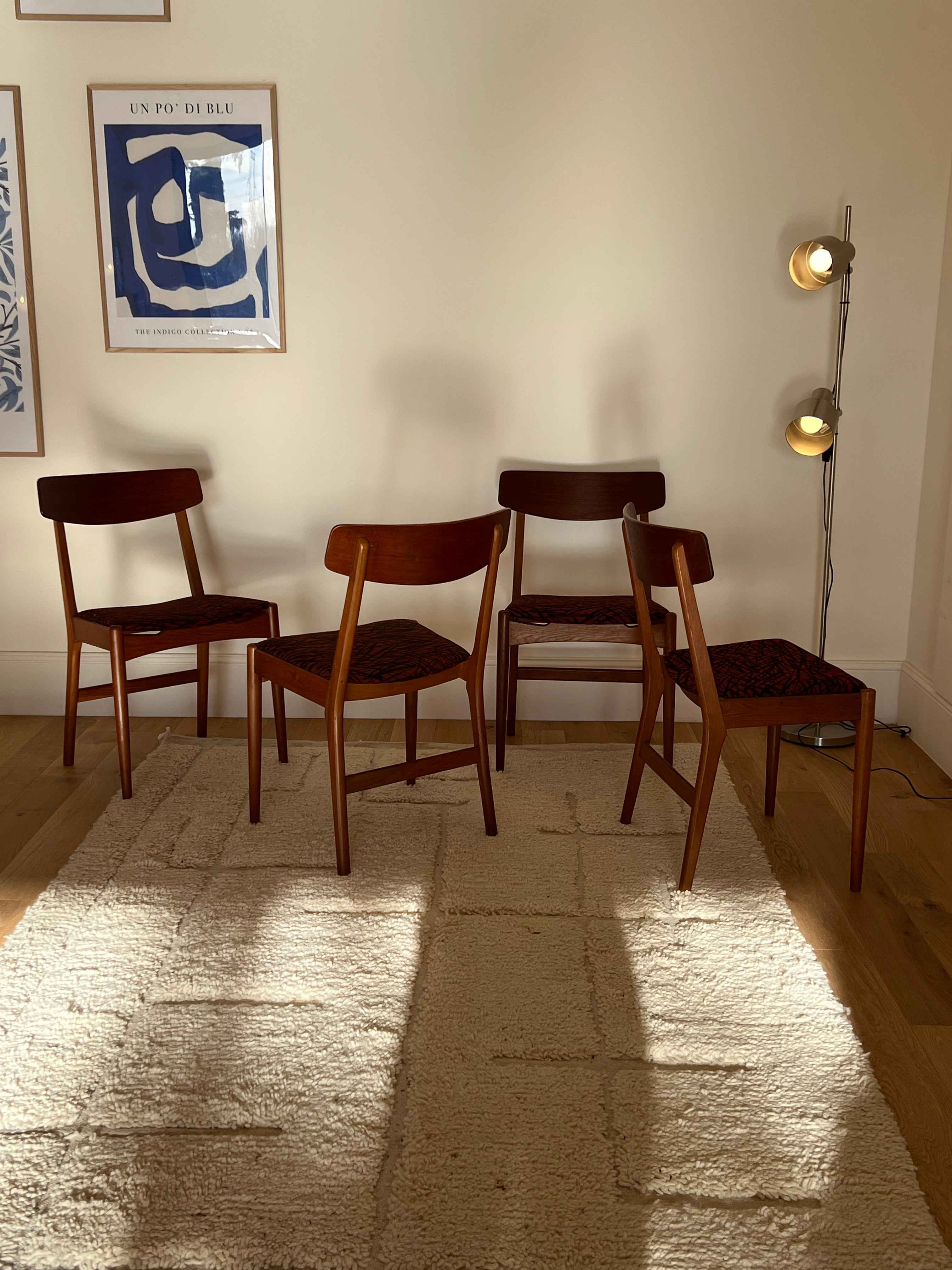 Suite de 4 chaises scandinave vintage "Virta"