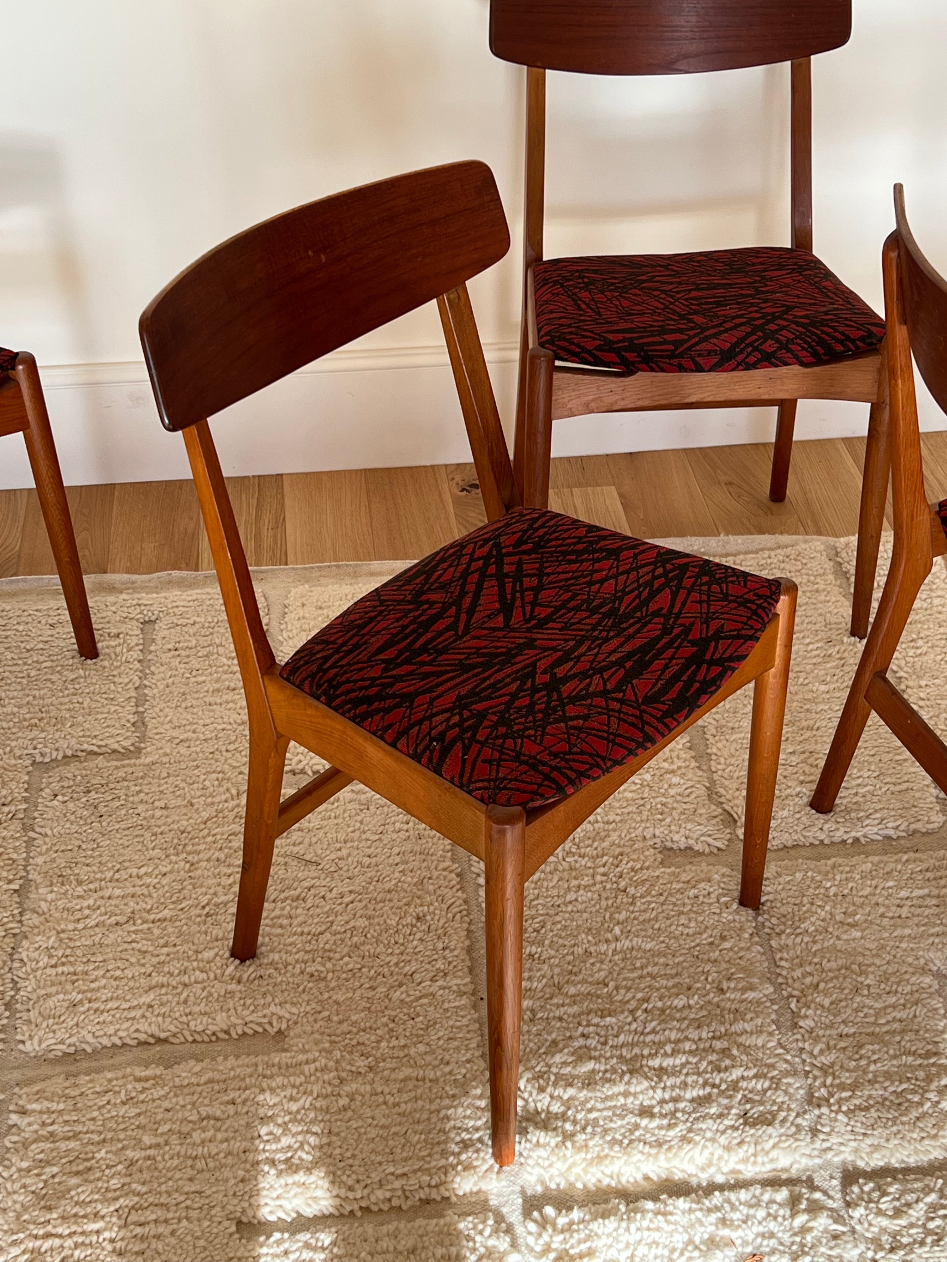 Suite de 4 chaises scandinave vintage "Virta"