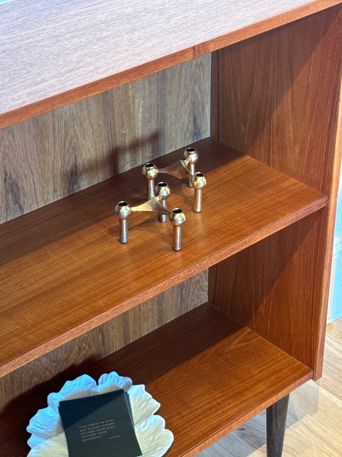 Petite bibliothèque scandinave vintage en teck « Ellen »
